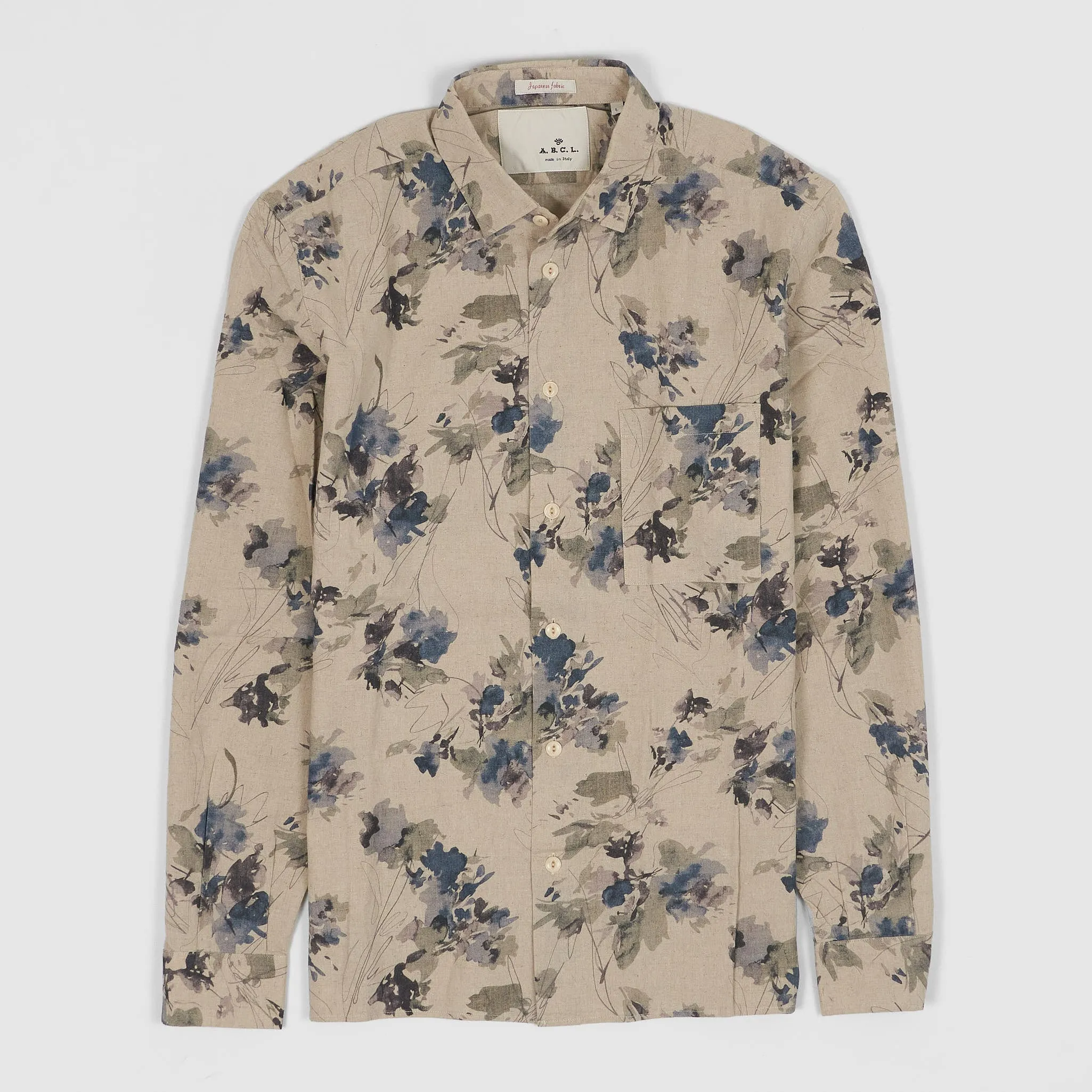 A.B.C.L. Long Sleeve Printed Linen Shirt sold by DeeCee style