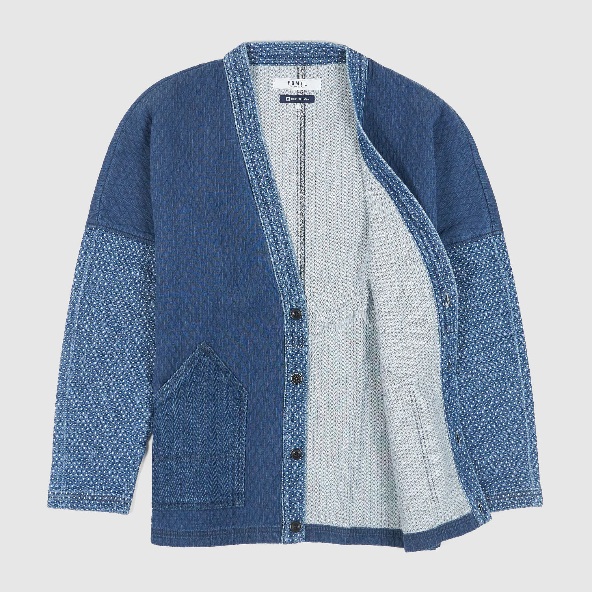 FDMTL Washed Shashiko Patchwork Cardigan sold by DeeCee style product image thumbnail 2