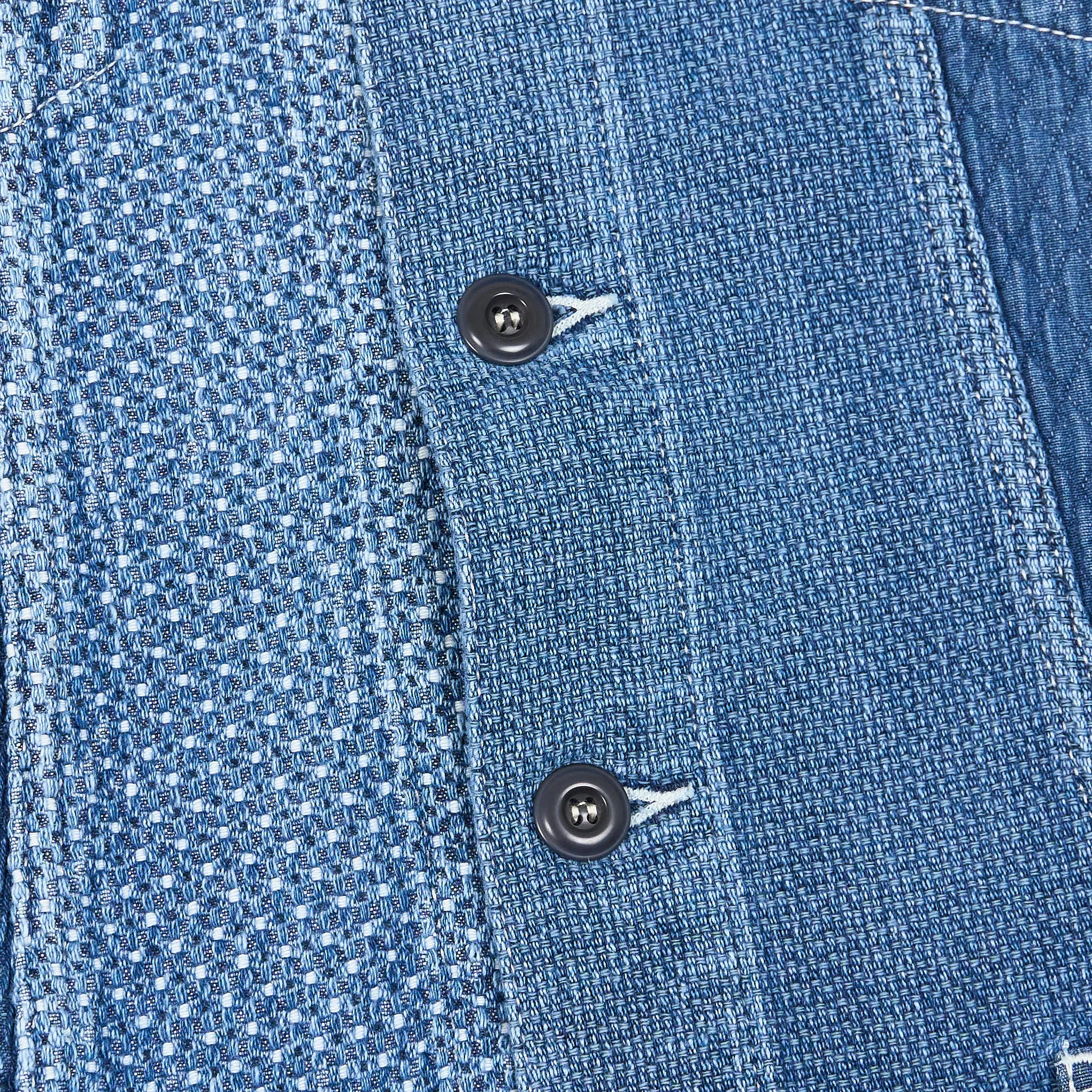 FDMTL Denim Patchwork 3-YR -Washed Denim Blazer Jacket sold by DeeCee style product image thumbnail 4