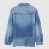 FDMTL Denim Patchwork 3-YR -Washed Denim Blazer Jacket sold by DeeCee style