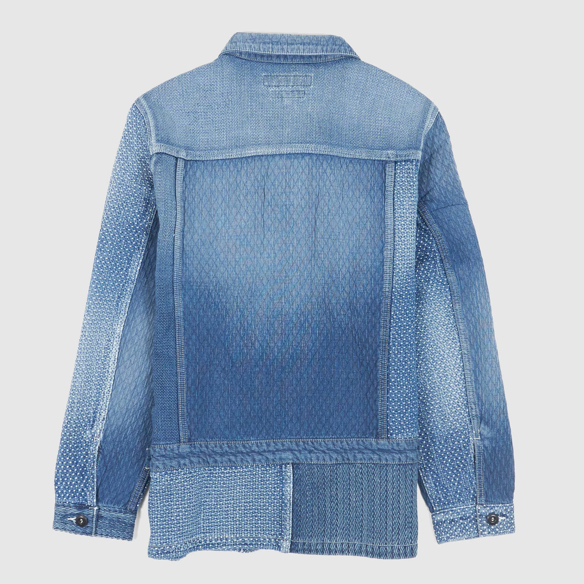 FDMTL Denim Patchwork 3-YR -Washed Denim Blazer Jacket sold by DeeCee style product image thumbnail 2
