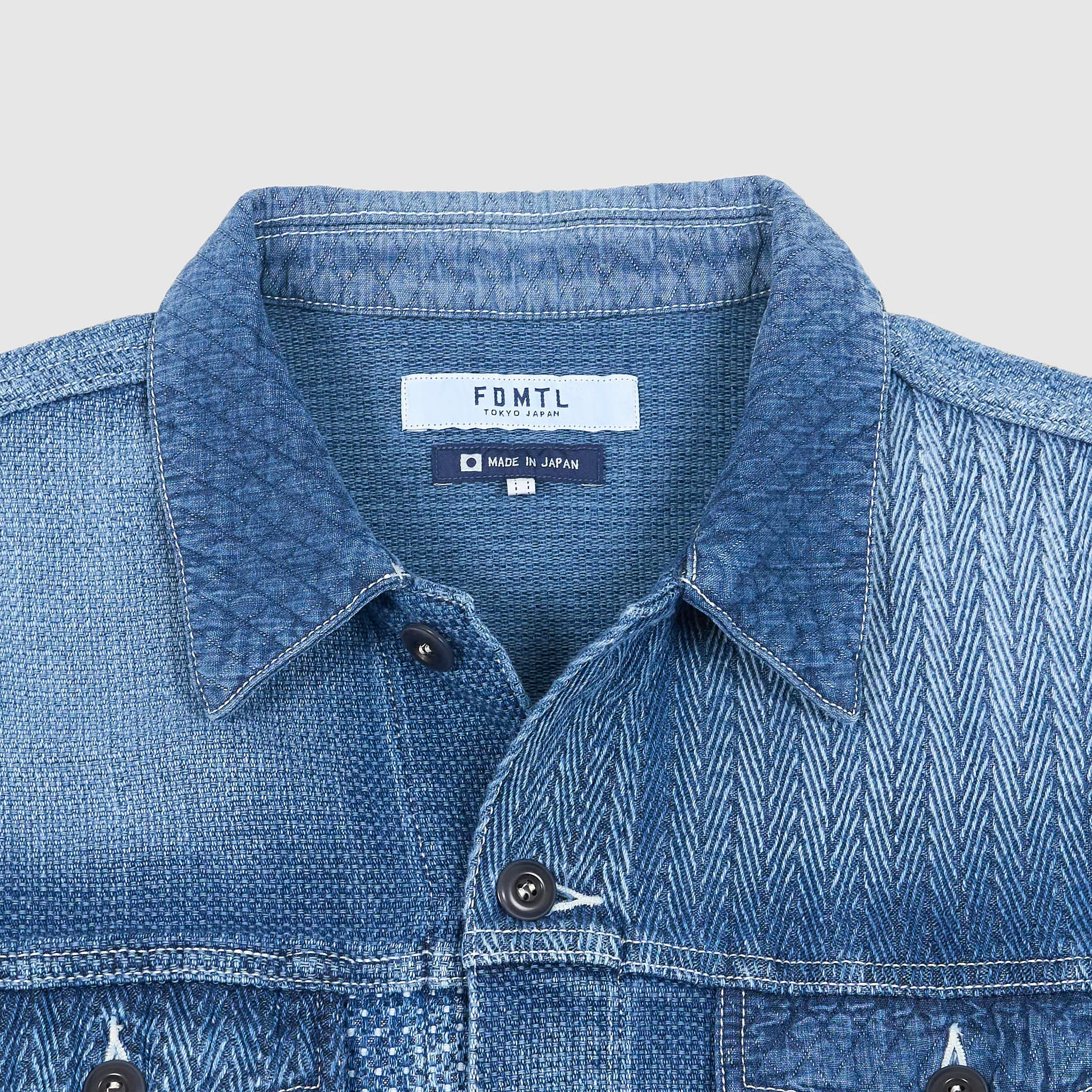 FDMTL Denim Patchwork 3-YR -Washed Denim Blazer Jacket sold by DeeCee style product image thumbnail 3