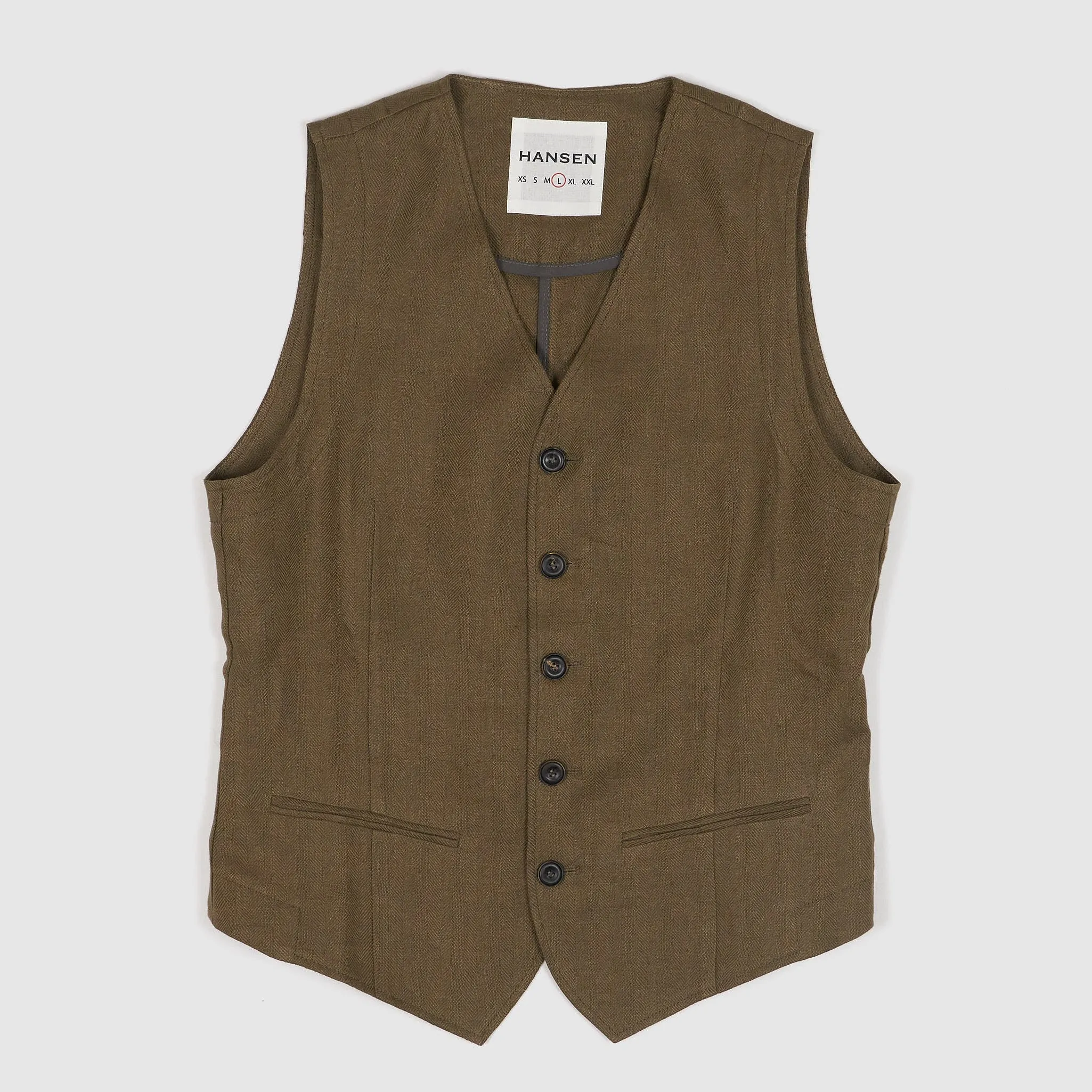 Hansen Linen Vest sold by DeeCee style