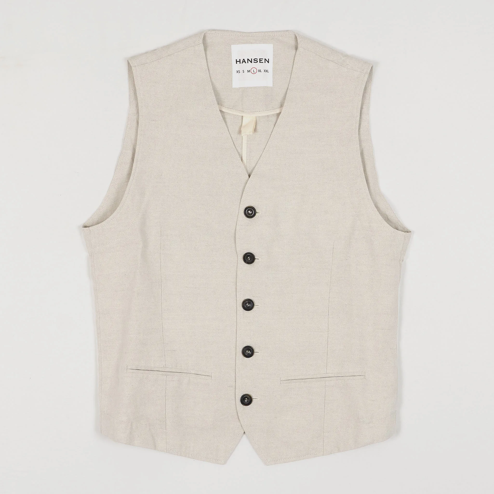 Hansen Natural Flax Waistcoat sold by DeeCee style