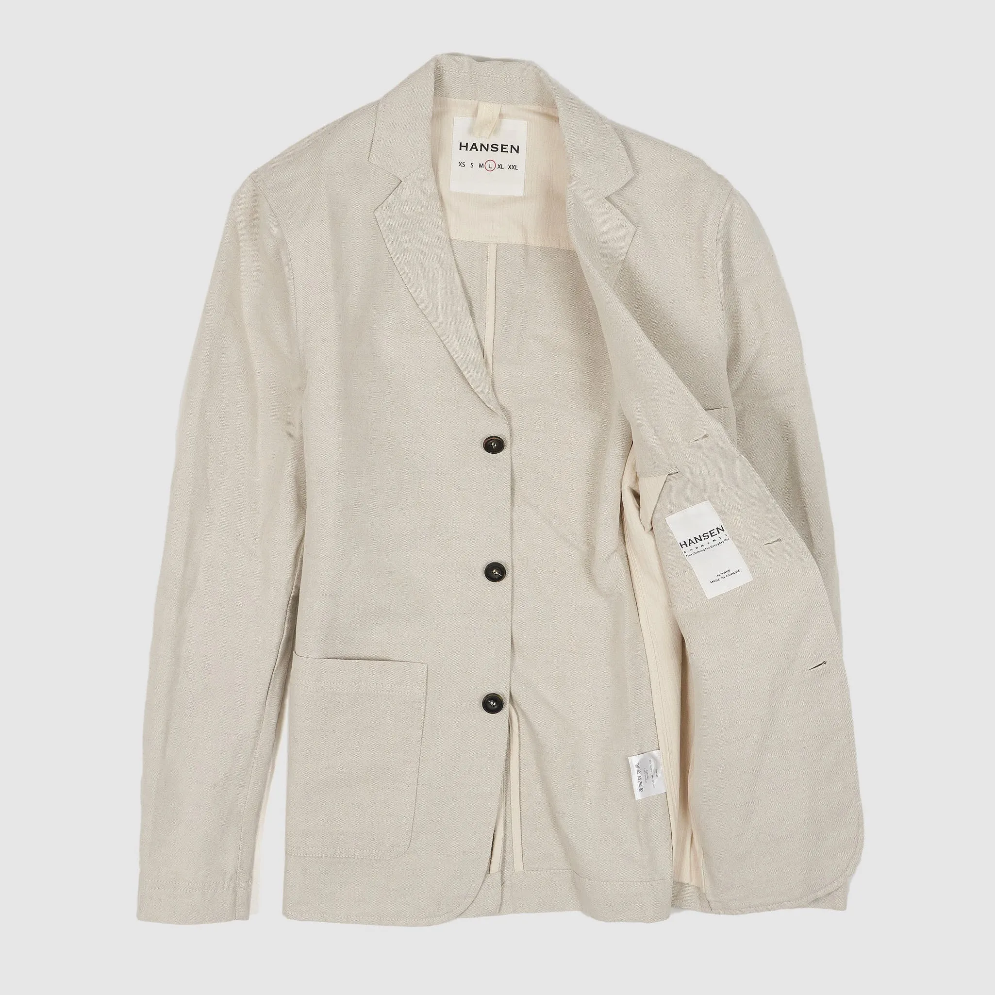 Hansen Natural Flax Three Button Blazer sold by DeeCee style product image thumbnail 2
