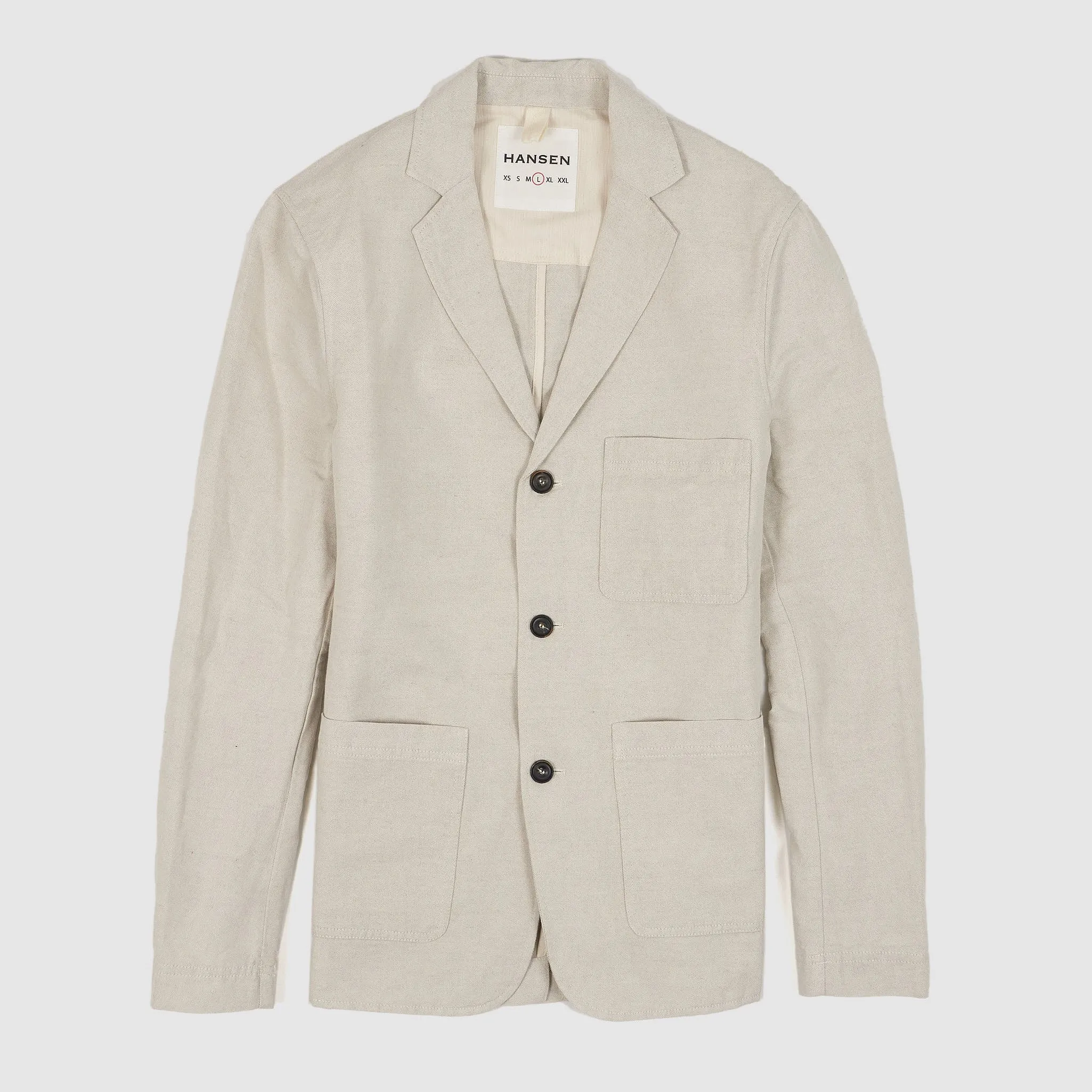 Hansen Natural Flax Three Button Blazer sold by DeeCee style