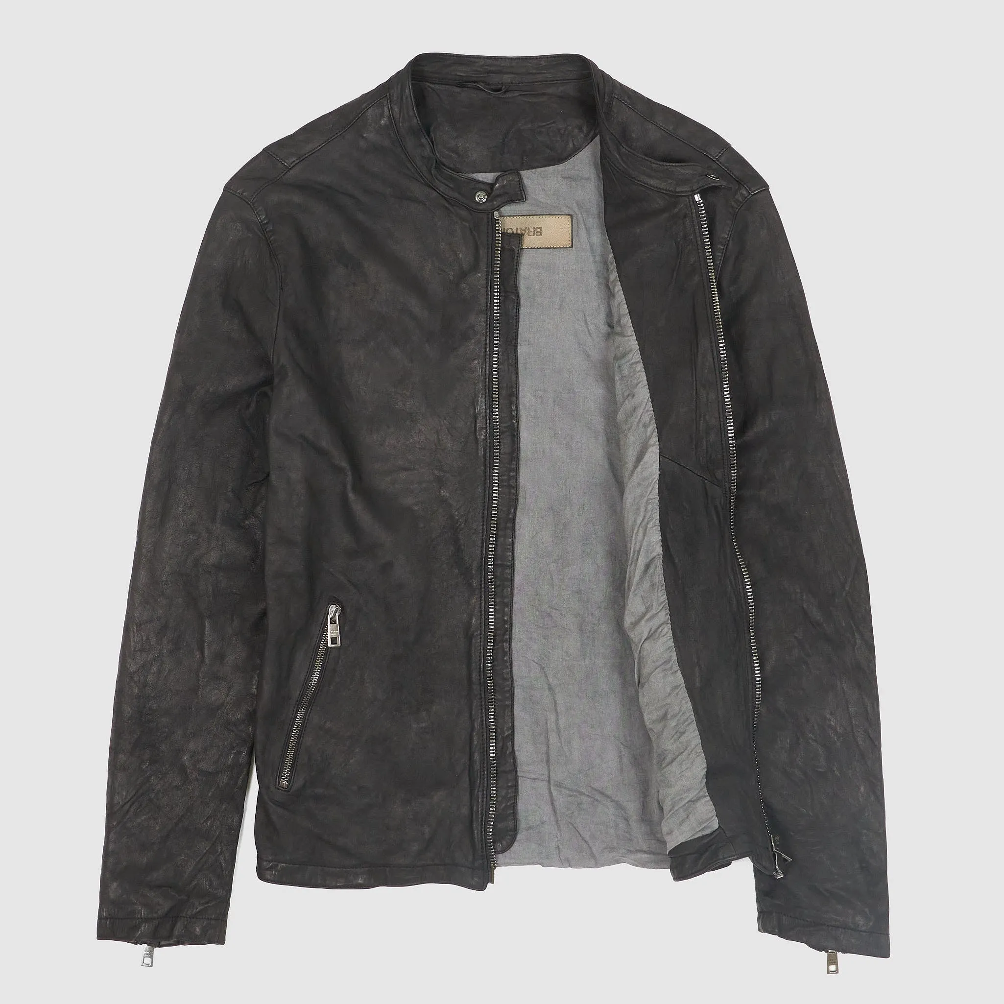 Giorgio Brato Washed Lamb Cafe Racer Leather Jacket sold by DeeCee style product image thumbnail 2