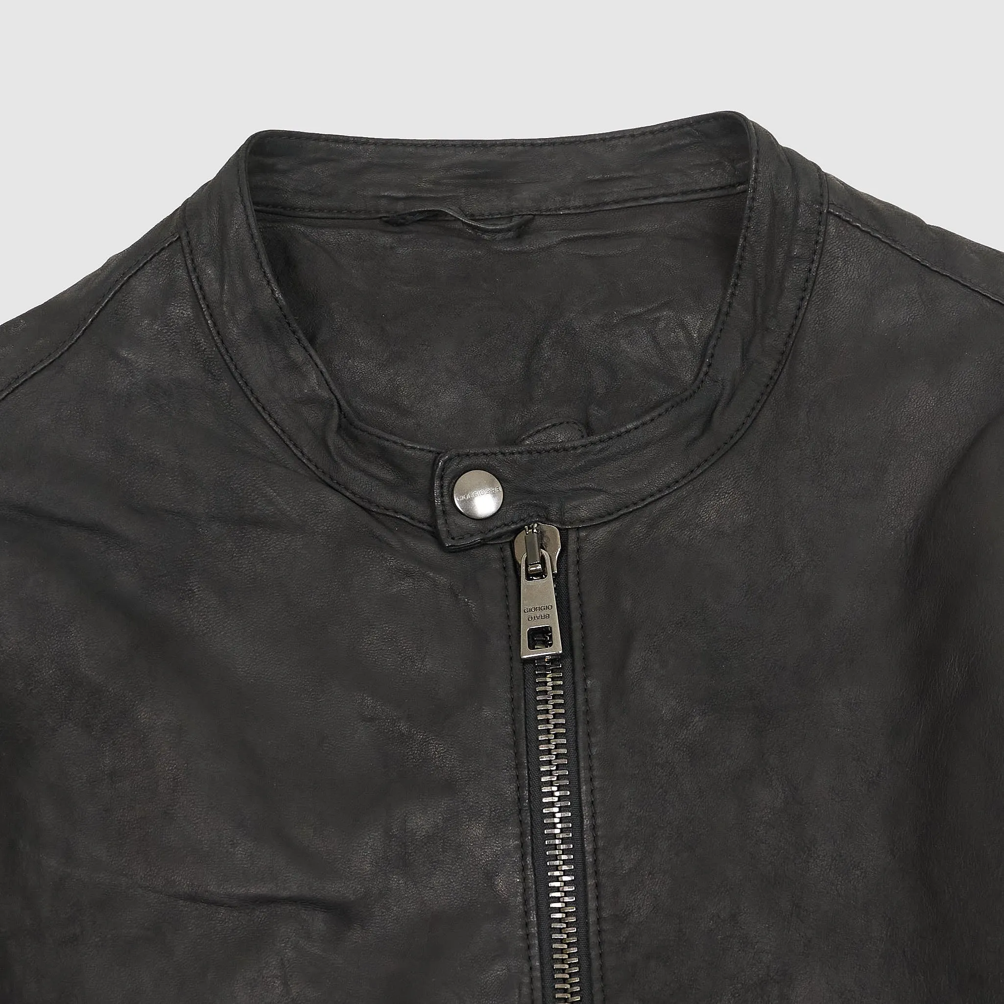 Giorgio Brato Washed Lamb Cafe Racer Leather Jacket sold by DeeCee style product image thumbnail 3