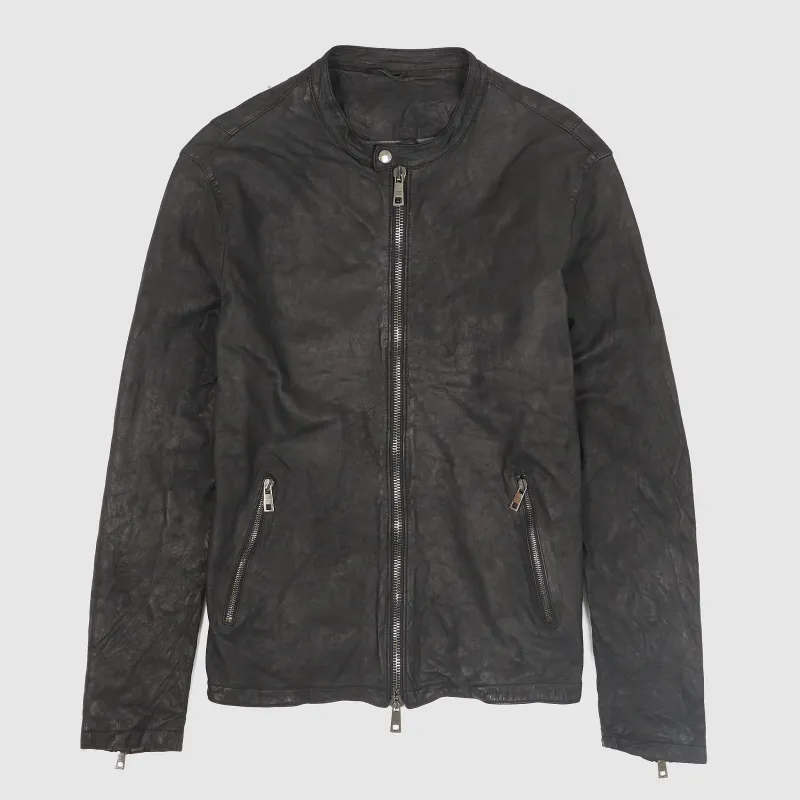 Giorgio Brato Washed Lamb Cafe Racer Leather Jacket sold by DeeCee style