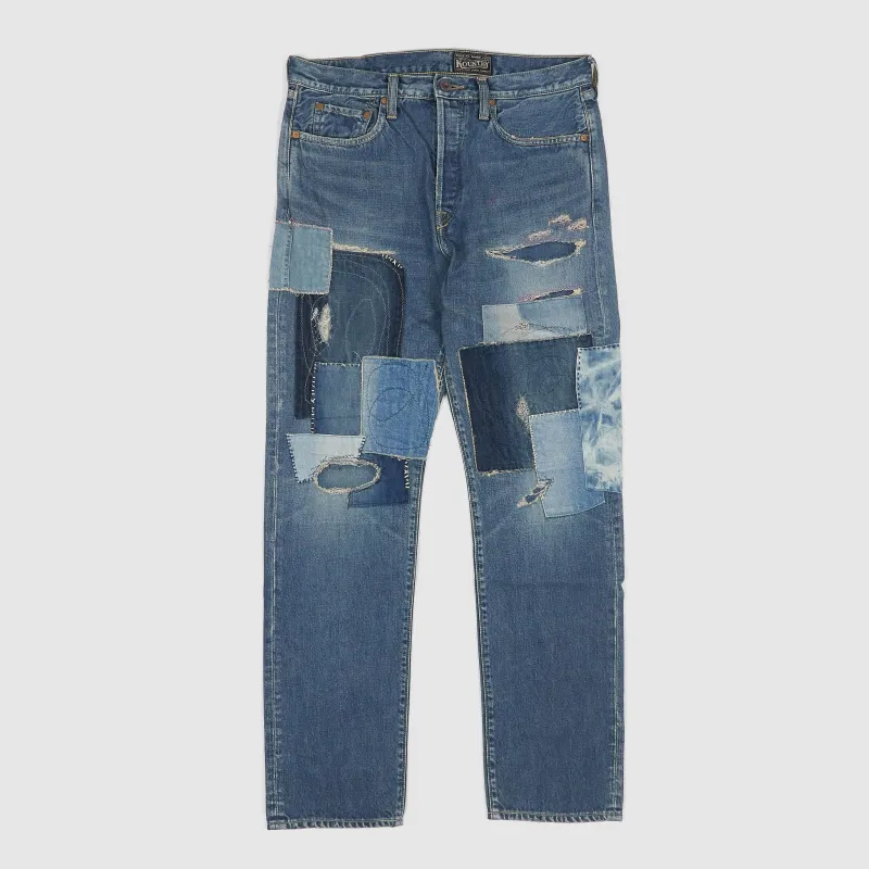 Kapital 5-Pocket 14oz Monkey Cisco Patchwork Jeans sold by DeeCee style