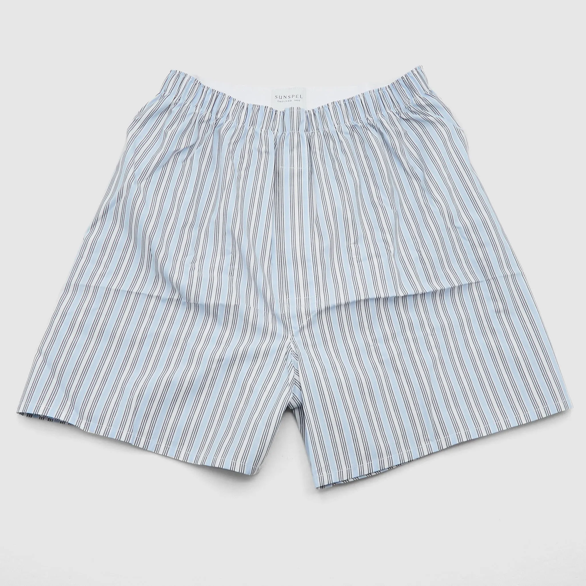Sunspel Classic Blue Mix Stripe Boxers sold by DeeCee style