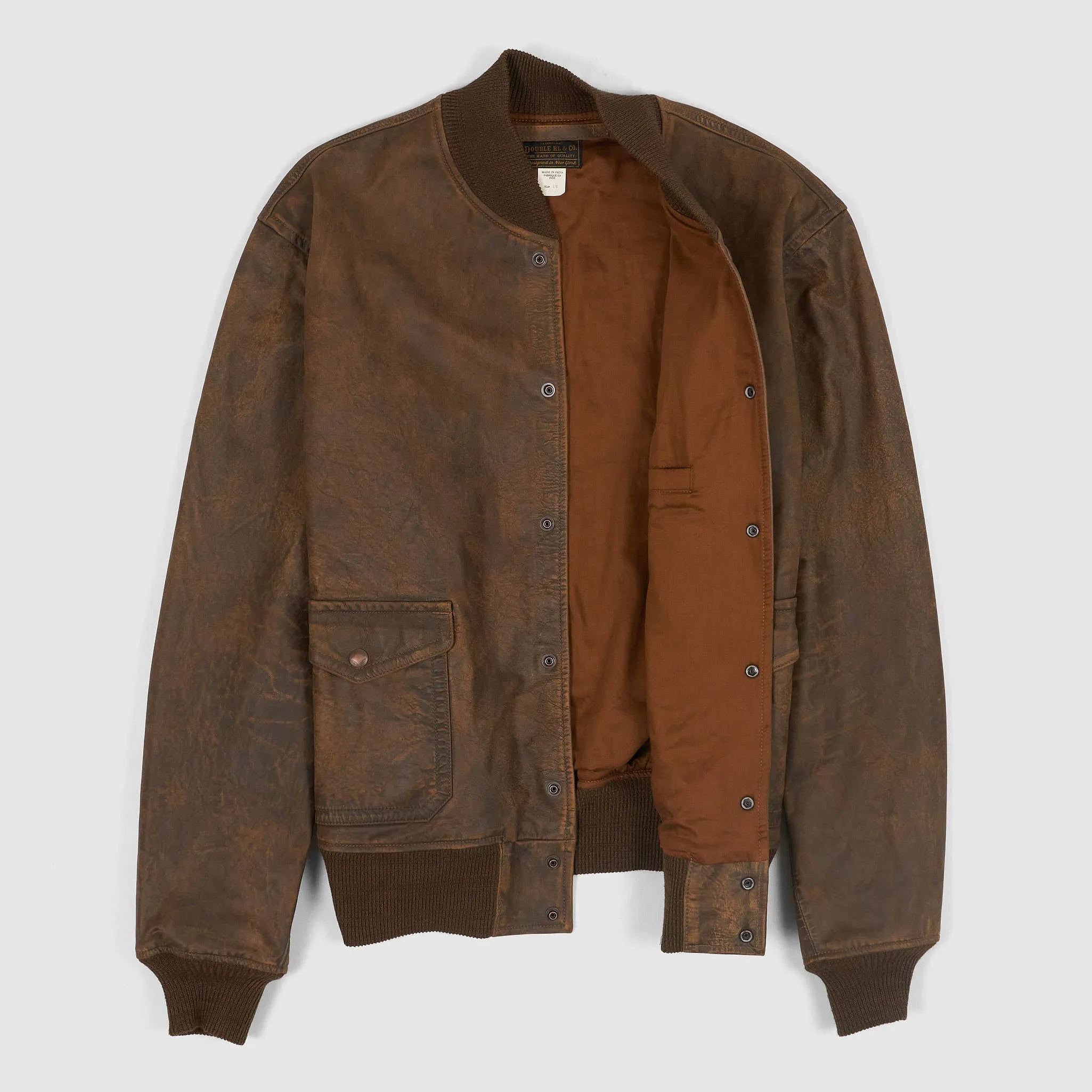 Double RL Vintage Treated Leather Bomber Jacket sold by DeeCee style product image thumbnail 2