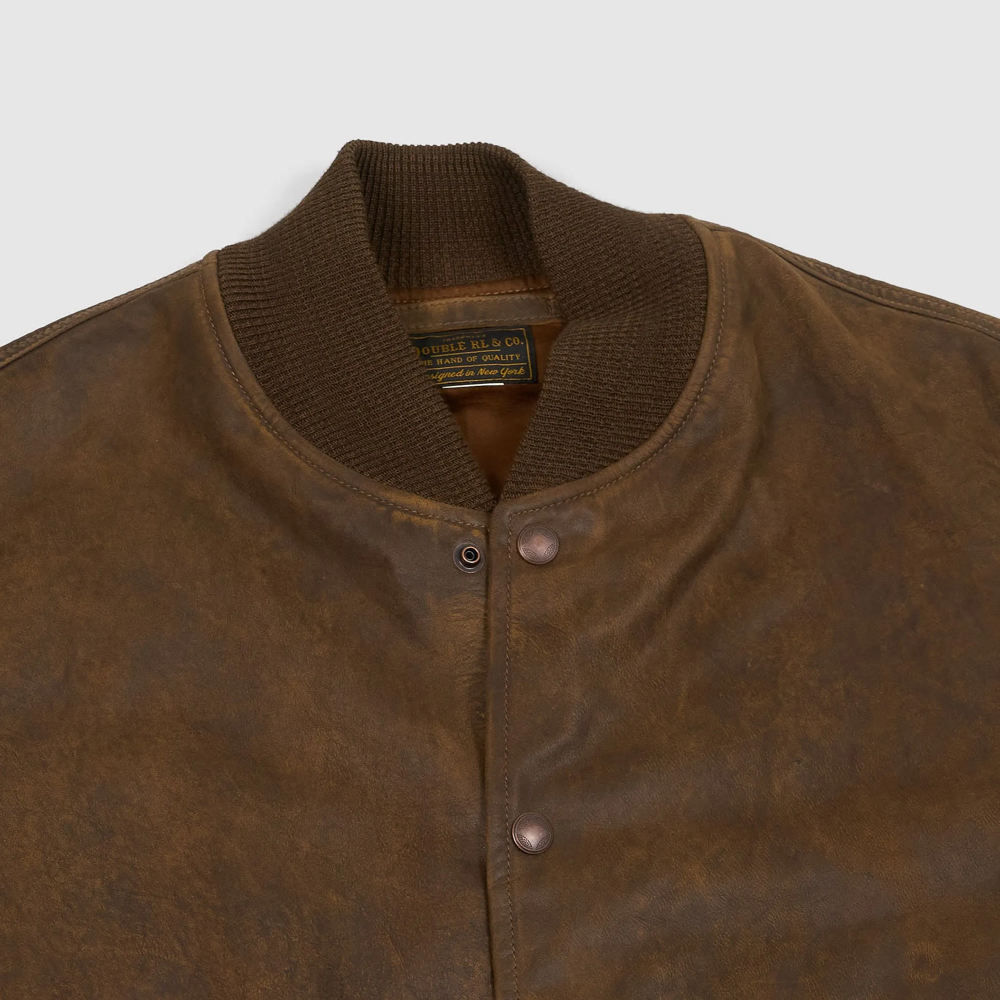 Double RL Vintage Treated Leather Bomber Jacket sold by DeeCee style product image thumbnail 4