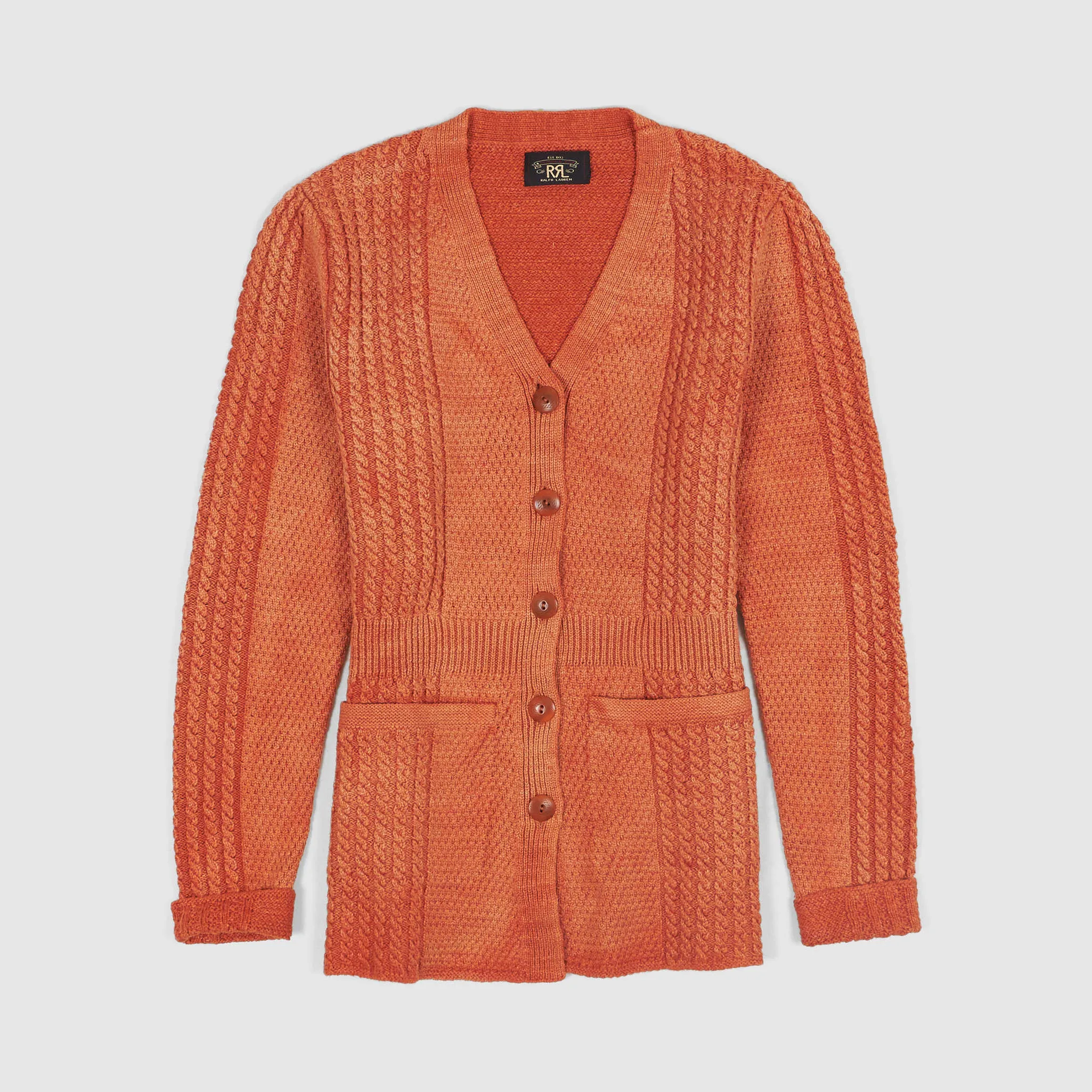 Double RL Ladies Cable Knitted Long Cardigan With Pockets sold by DeeCee style