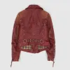 Double RL Ladies Studded Leather Biker Jacket sold by DeeCee style