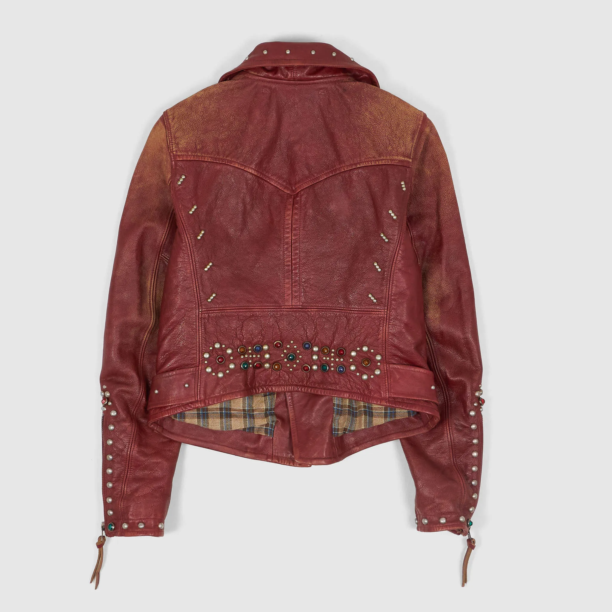 Double RL Ladies Studded Leather Biker Jacket sold by DeeCee style product image thumbnail 2