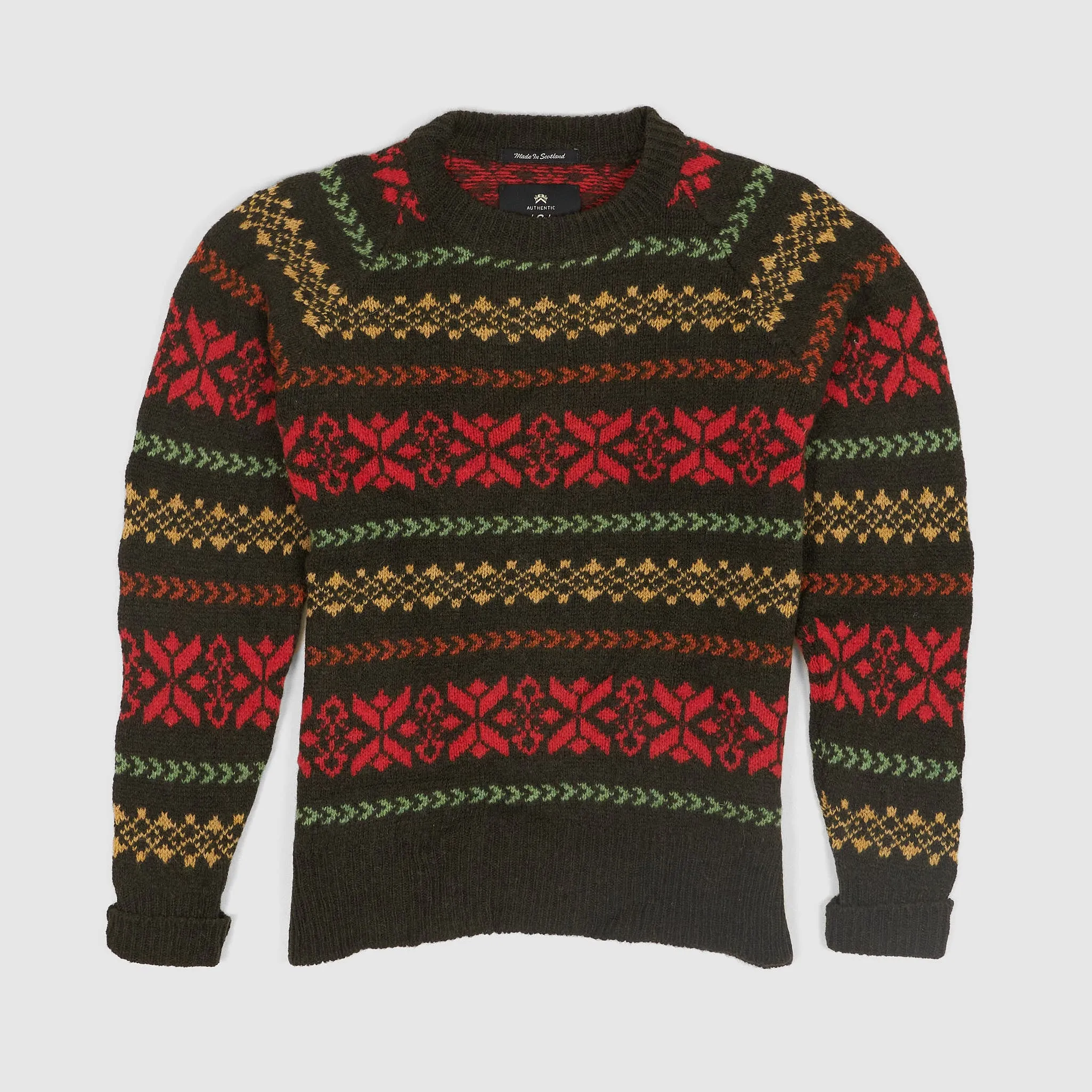 Nigel Cabourn Fair Isle Crew Neck Jumper sold by DeeCee style