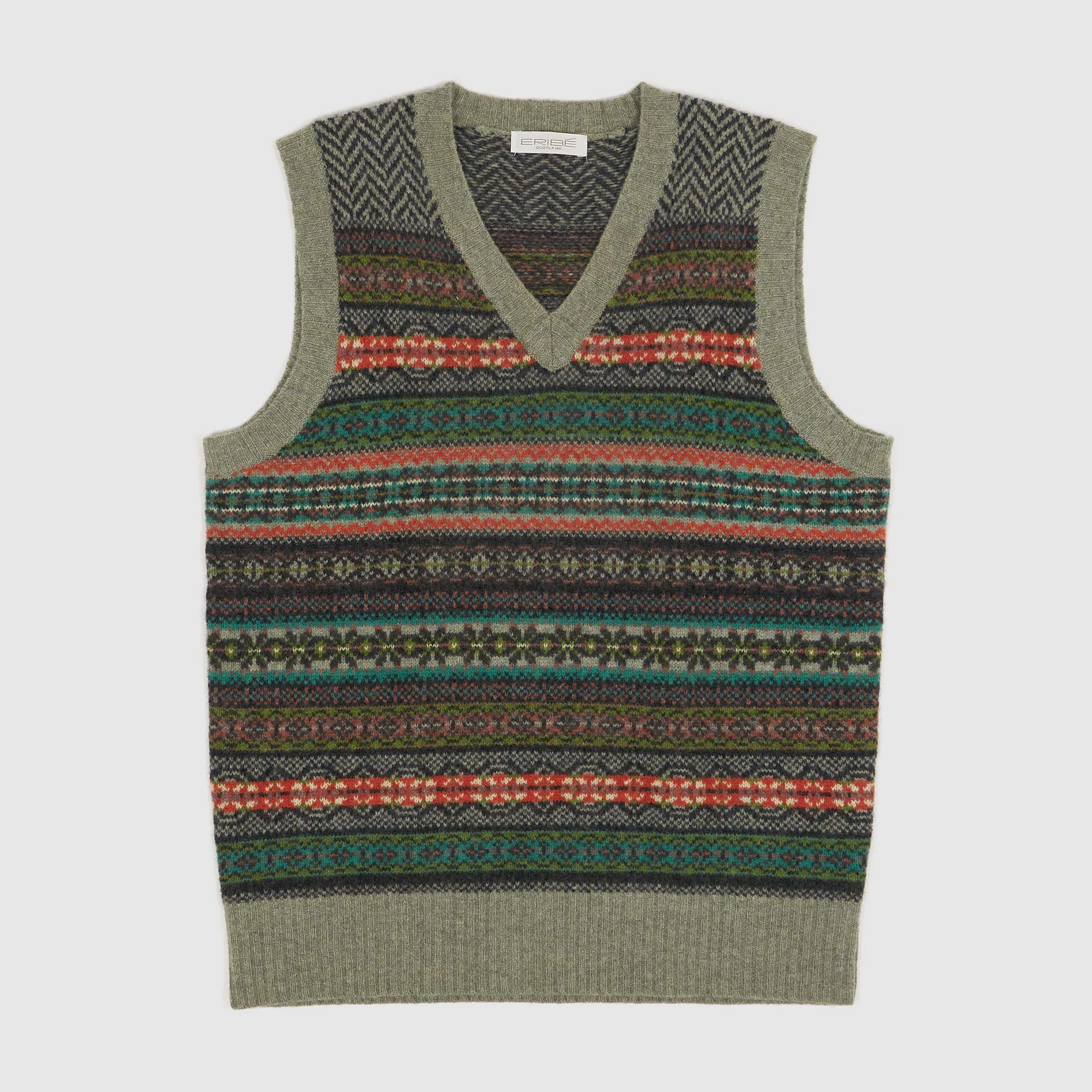 Eribé Knitwear Wool Fair-Isle Vest Sleeveless Pullover sold by DeeCee style