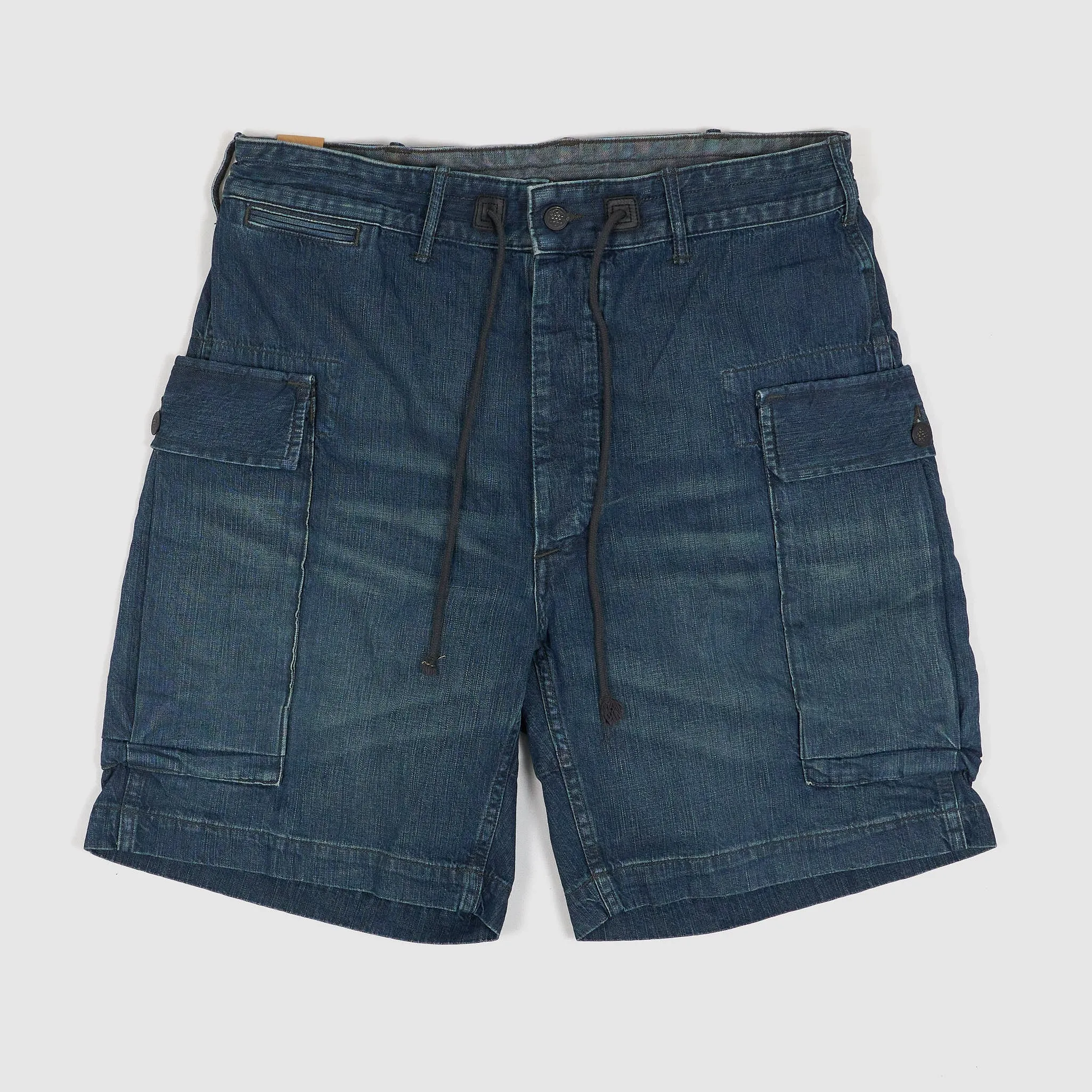 Double RL Infantry Denim Cargo Bermuda Shorts sold by DeeCee style