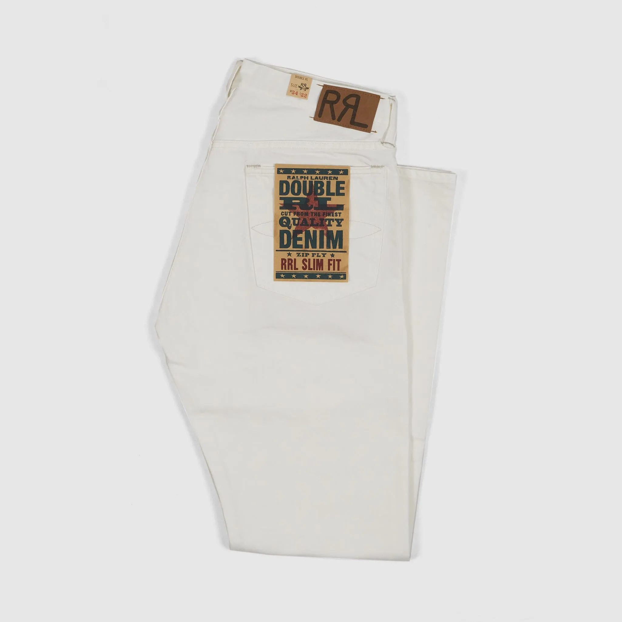 Double RL 5-Pocket Slim Fit White Jeans sold by DeeCee style product image thumbnail 3
