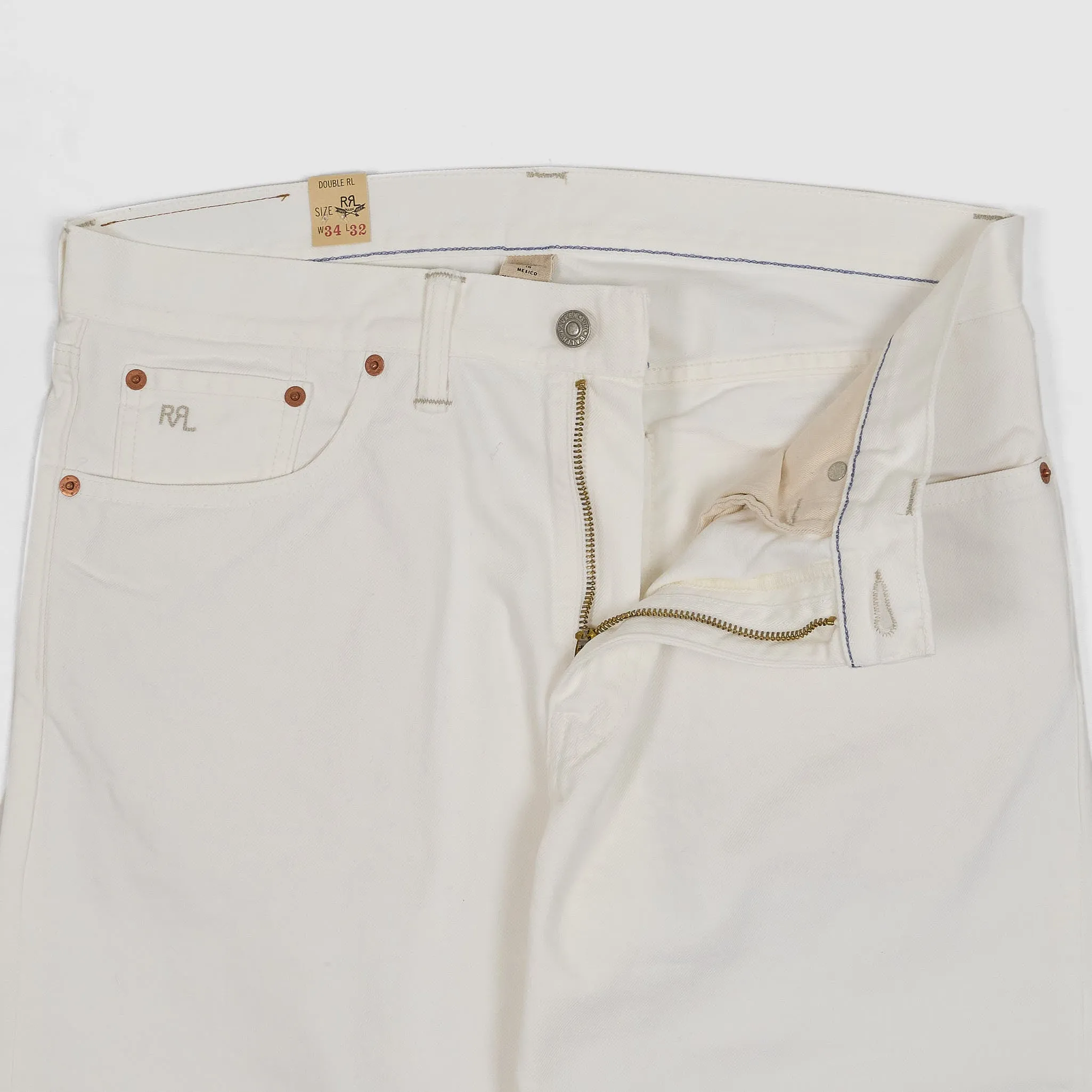 Double RL 5-Pocket Slim Fit White Jeans sold by DeeCee style product image thumbnail 4