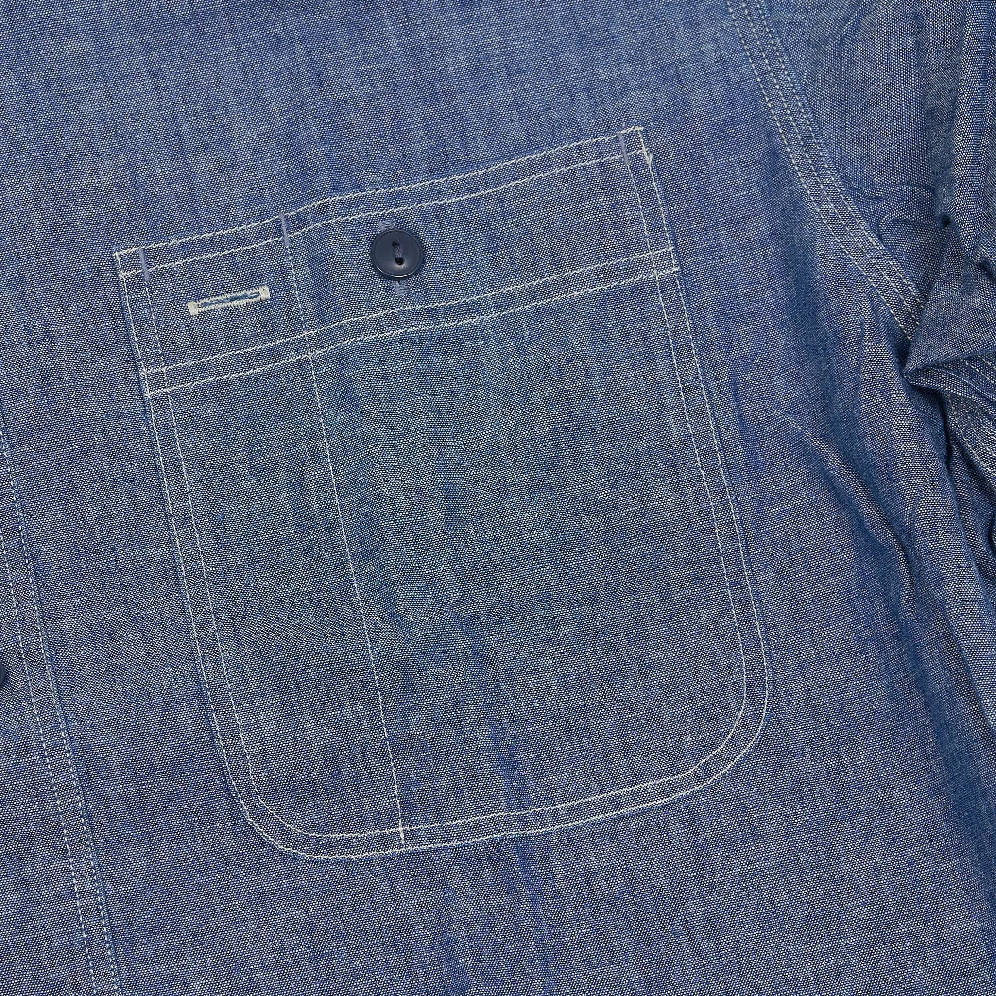 Double RL Indigo Chambray Work shirt Short Sleeves sold by DeeCee style product image thumbnail 5