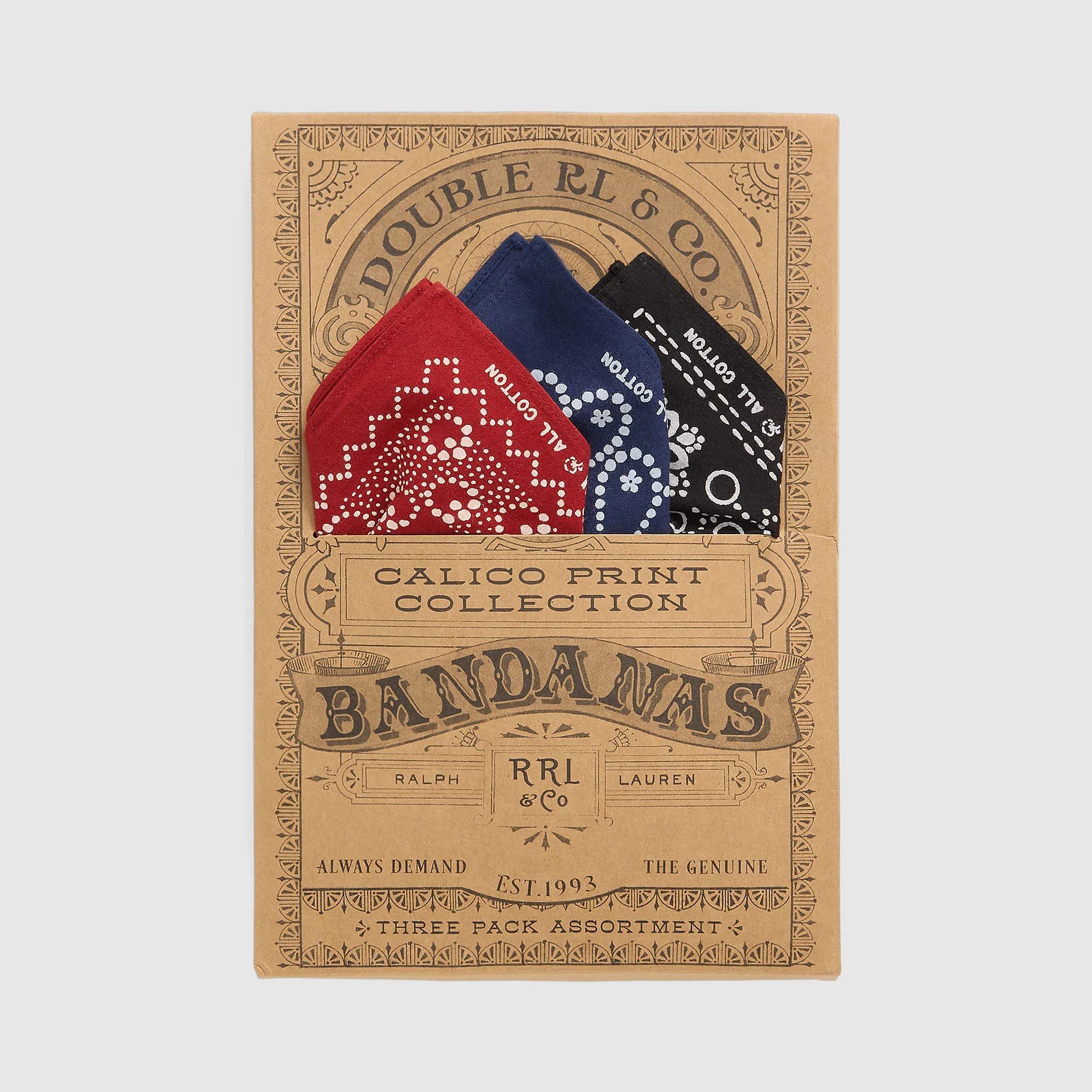 Double RL Indigo Bandanas Packt in Three Piece Set sold by DeeCee style