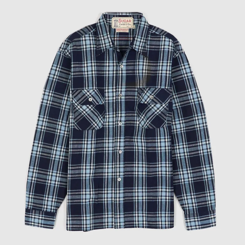 Sugar Cane Plaid Work Shirt made by Sugar Cane