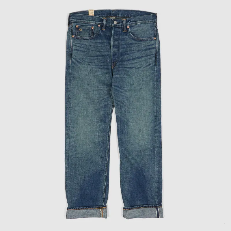Double RL East-West Vintage Washed Straight Leg Selvage Jeans sold by DeeCee style