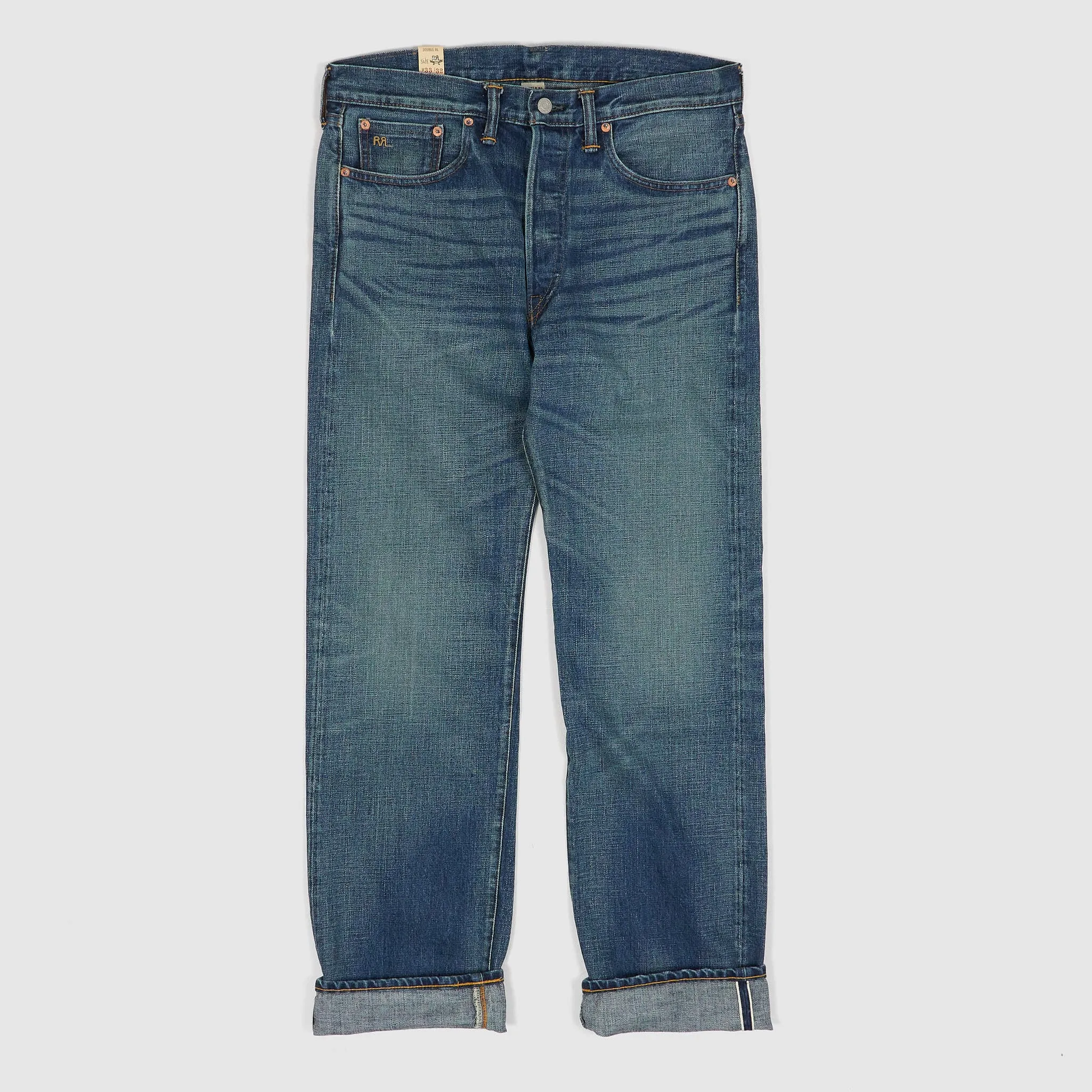Double RL East-West Vintage Washed Straight Leg Selvage Jeans sold by DeeCee style