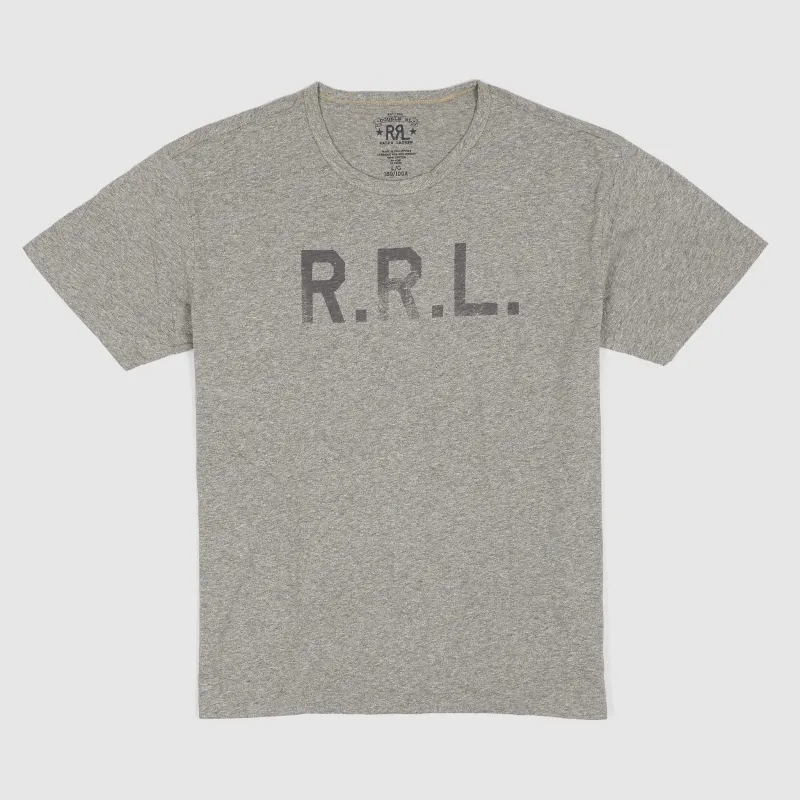 【関税込み】RRL グレー 'RRL' Ranch ロゴ Tシャツ RRL Ranch Logo T-Shirt - Faded Navy/Gray | Parallel