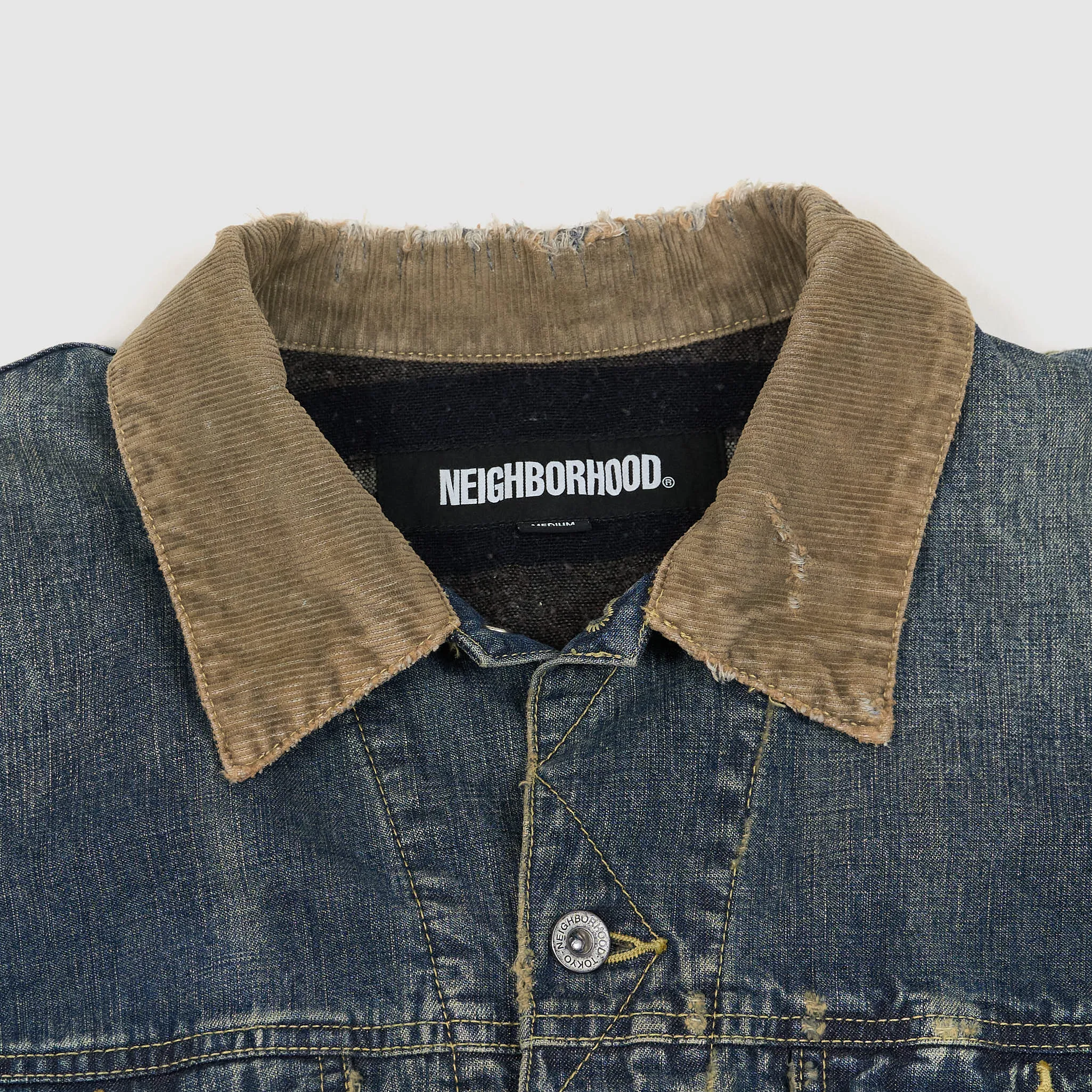 Neighborhood Distressed Storm Rider Denim Jacket sold by DeeCee style product image thumbnail 4