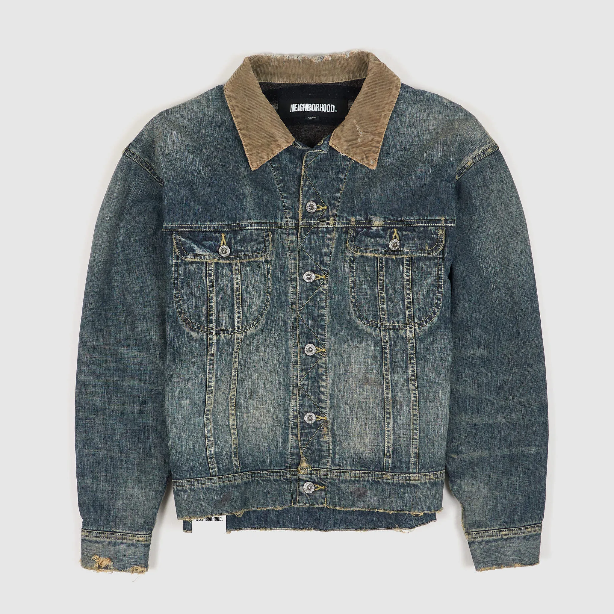Neighborhood Distressed Storm Rider Denim Jacket sold by DeeCee style