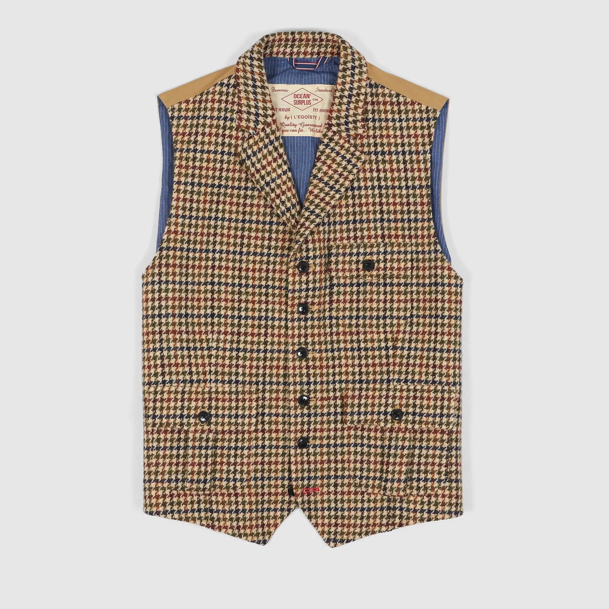 Ocean Surplus Harris Tweed Marius Pocket Vest sold by DeeCee style