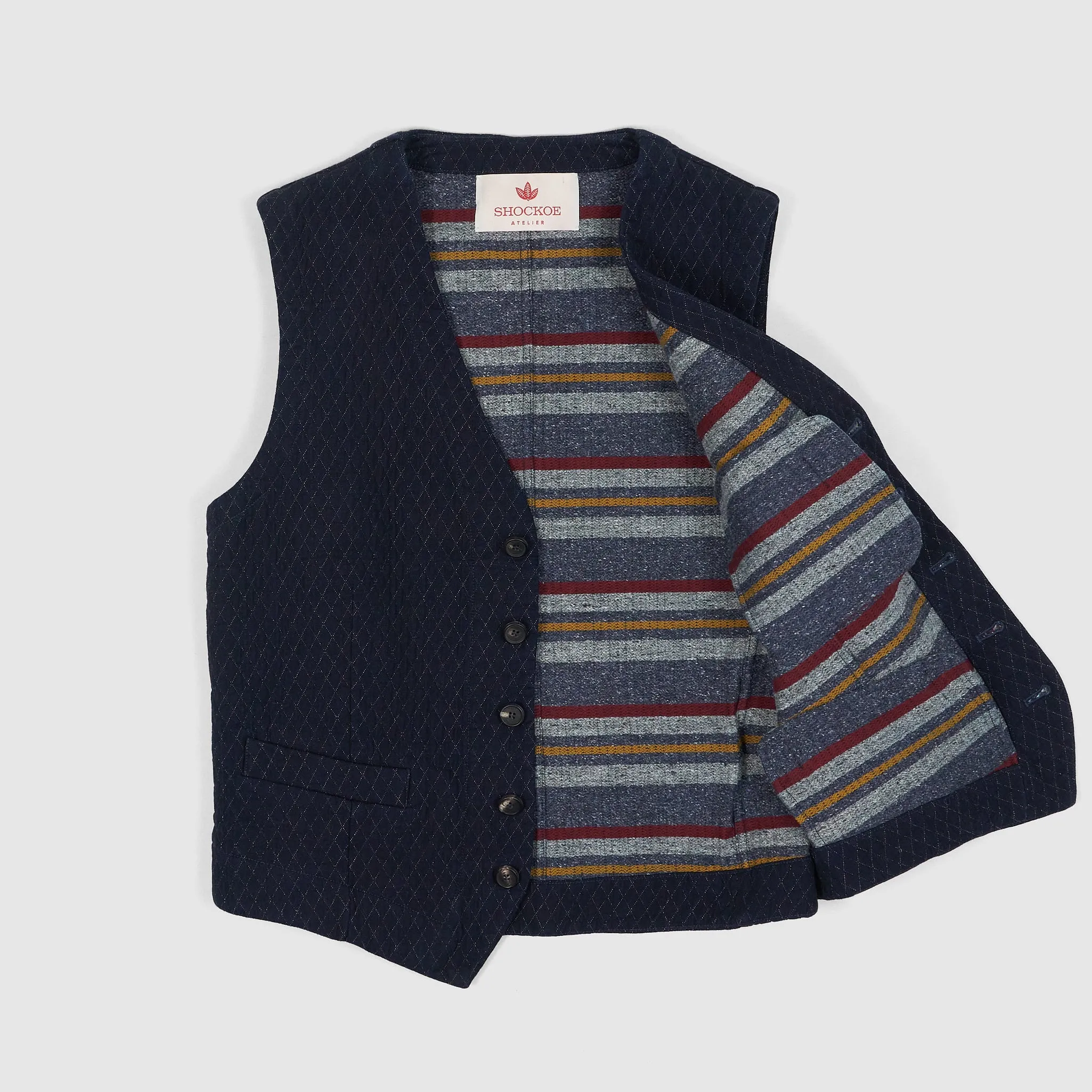 Shockoe Atelier Indigo Dyed Sashiko Vest sold by DeeCee style product image thumbnail 2