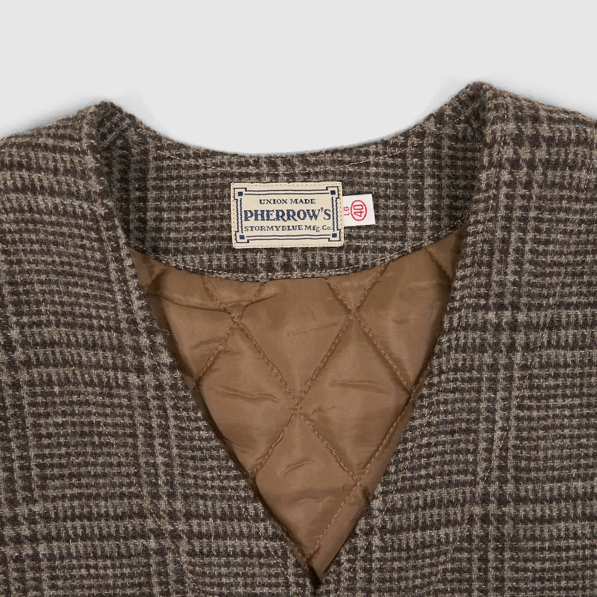 Pherrow`s Prince of Wales Pattern Padded Vest sold by DeeCee style product image thumbnail 5