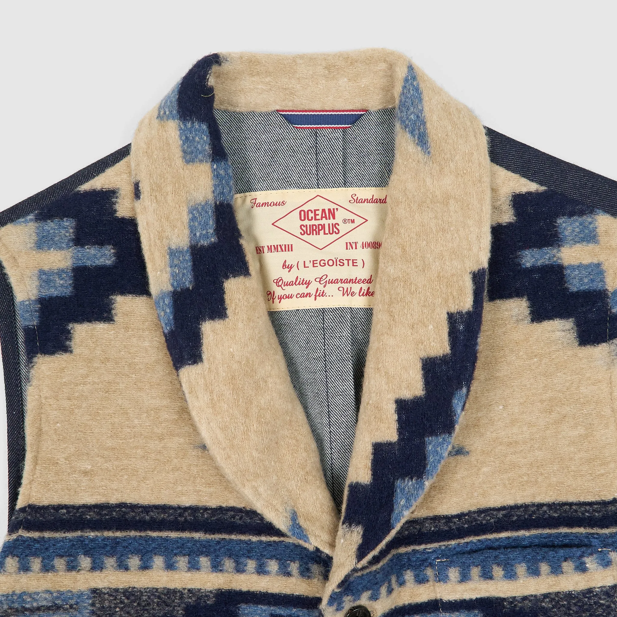 Ocean Surplus Southwestern Jacquard Woven Wool Blend Vest sold by DeeCee style product image thumbnail 5