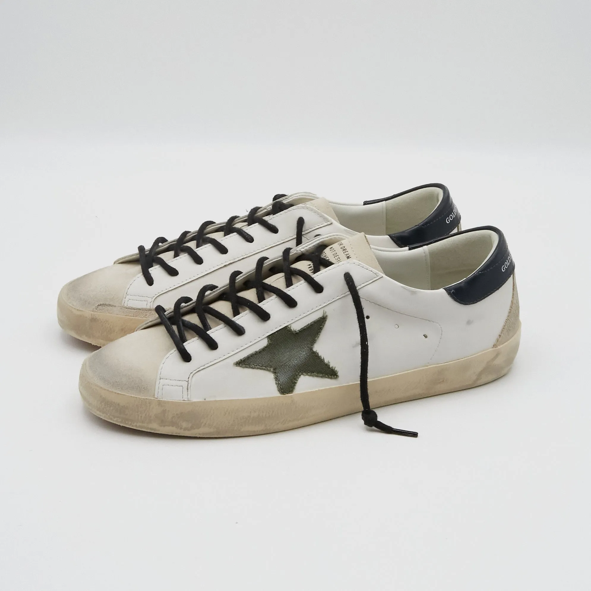 Golden Goose Superstar White Pear Gray Blue Sneakers sold by DeeCee style