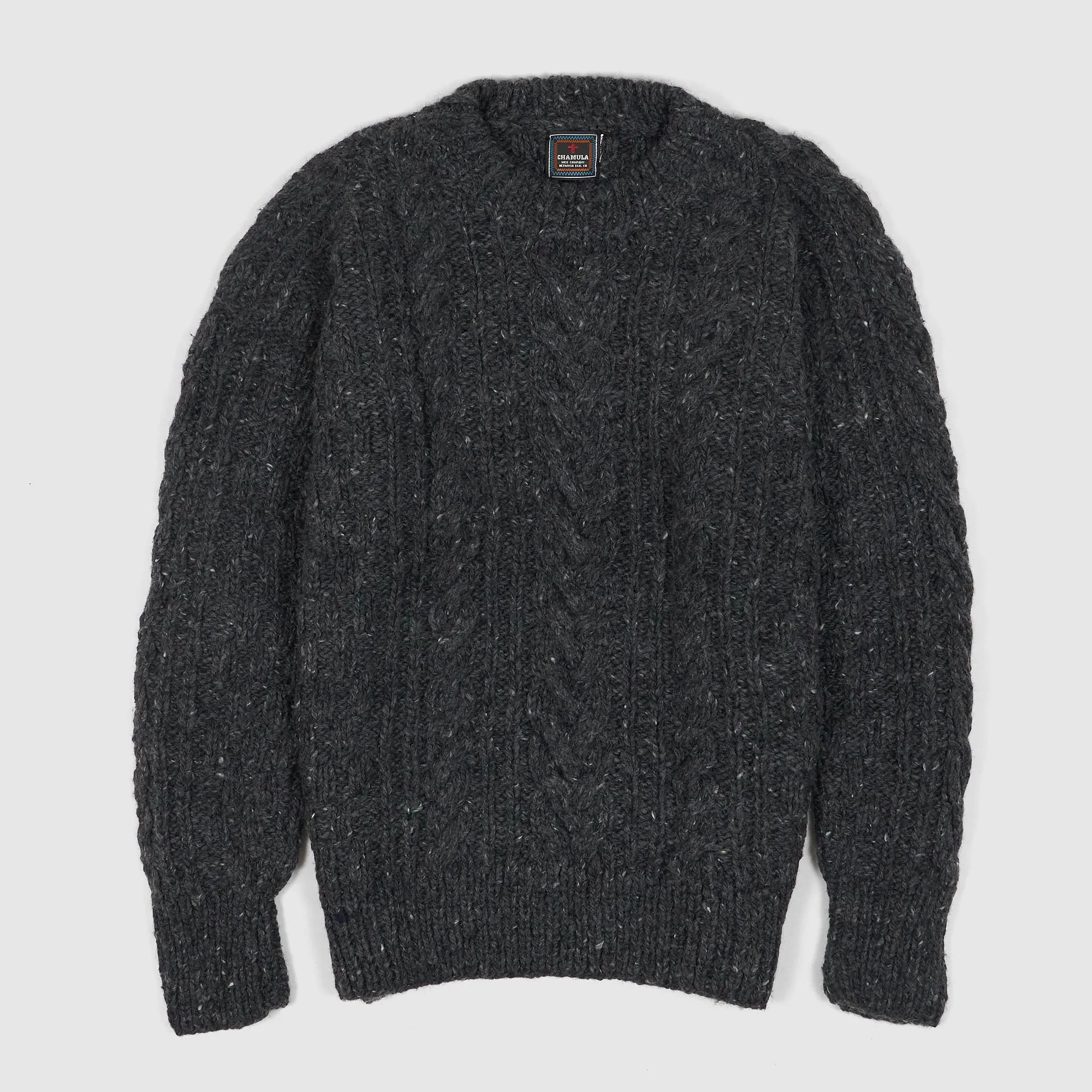 Chamula Cable Knit Fisherman Crew Neck Pullover sold by DeeCee style