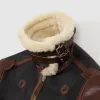 Aero Leather B-3 Shearling Bomber Leather Jacket sold by DeeCee style
