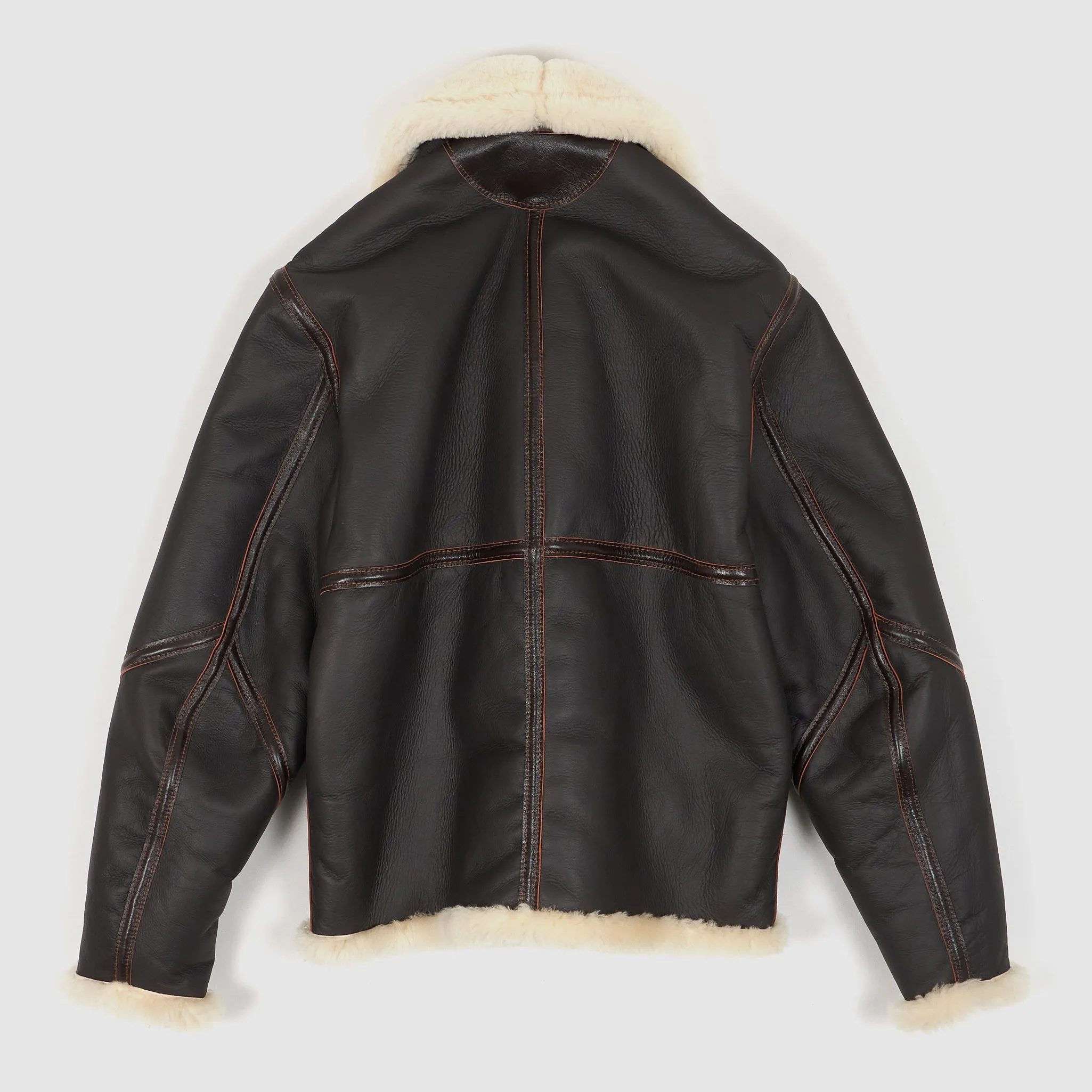Aero Leather D-1 Shearling Bomber Leather Jacket sold by DeeCee style product image thumbnail 3