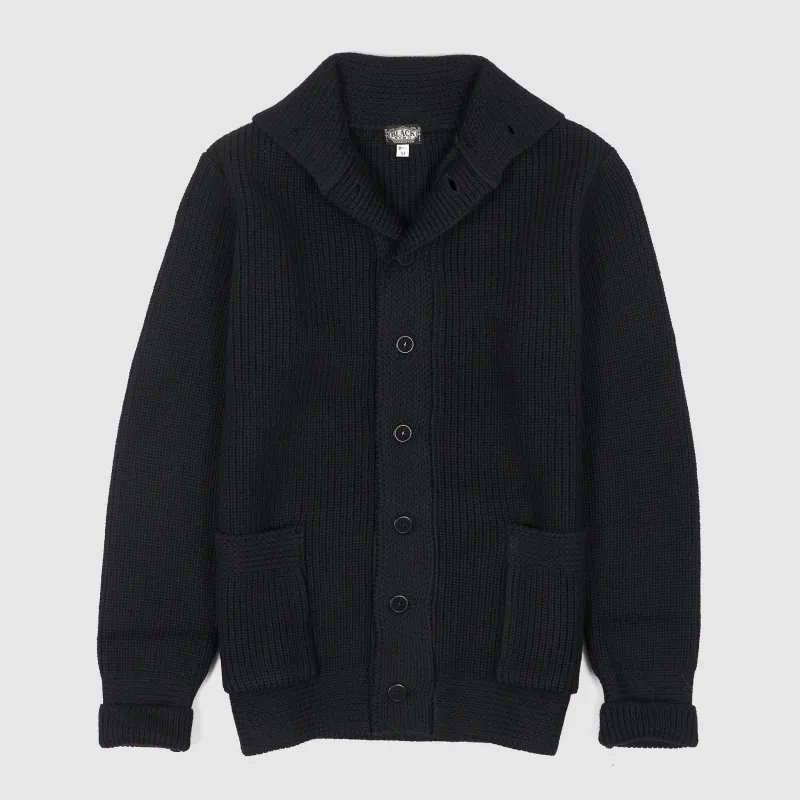 Black Sign Knitted Wool Byron Collar Cardigan sold by DeeCee style