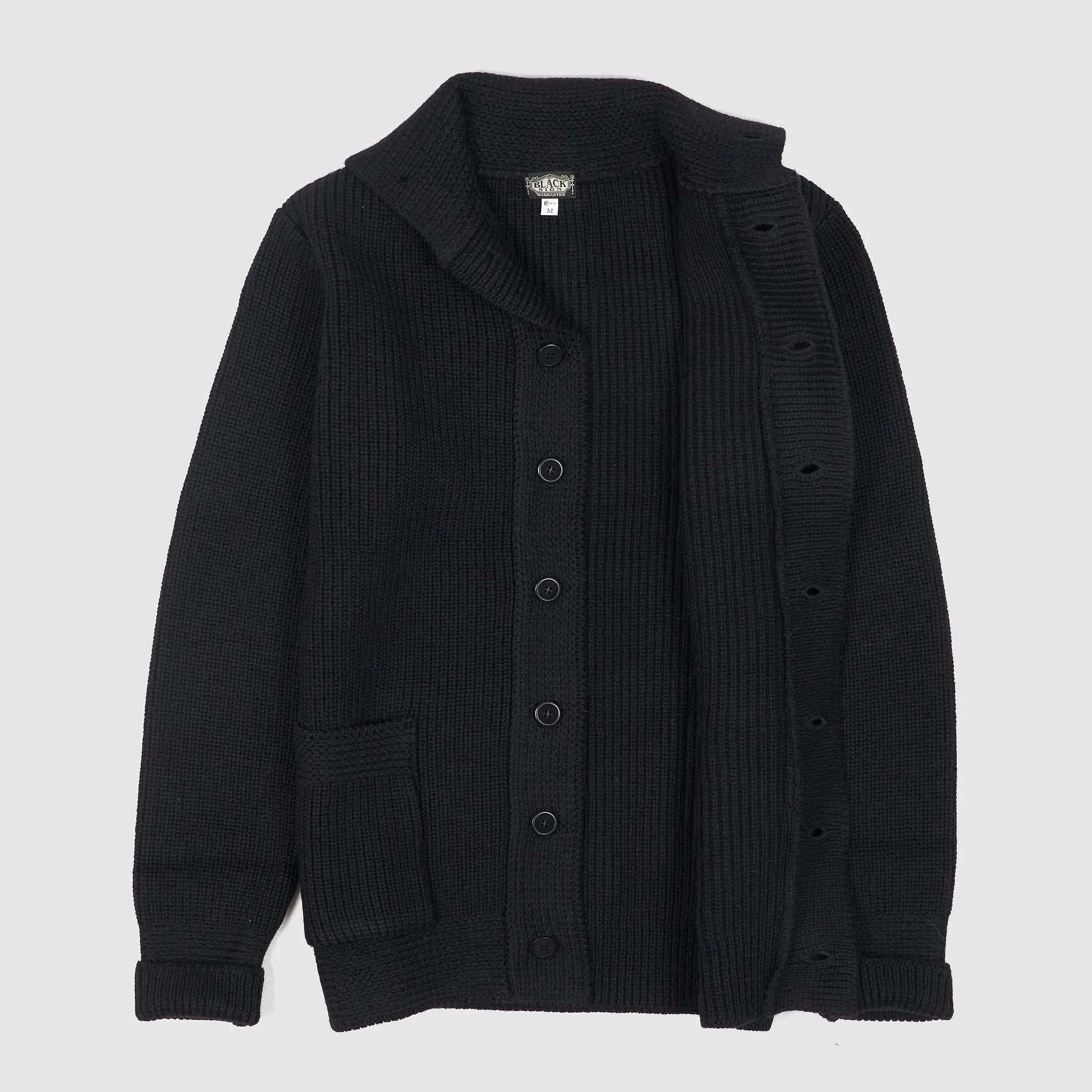 Black Sign Knitted Wool Byron Collar Cardigan sold by DeeCee style product image thumbnail 2