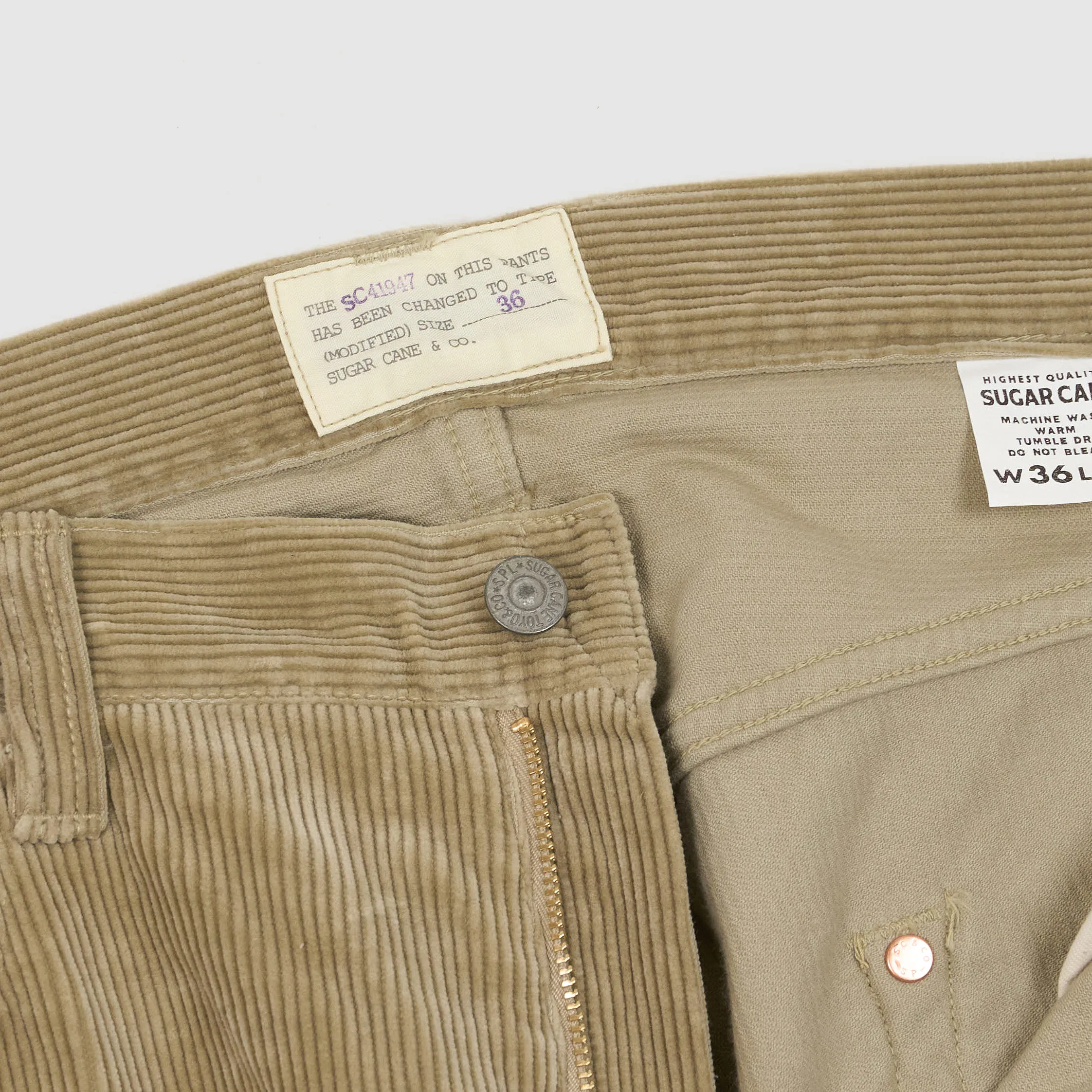 Sugar Cane 5-Pocket 1947 Straight Leg Corduroy Jeans sold by DeeCee style product image thumbnail 4