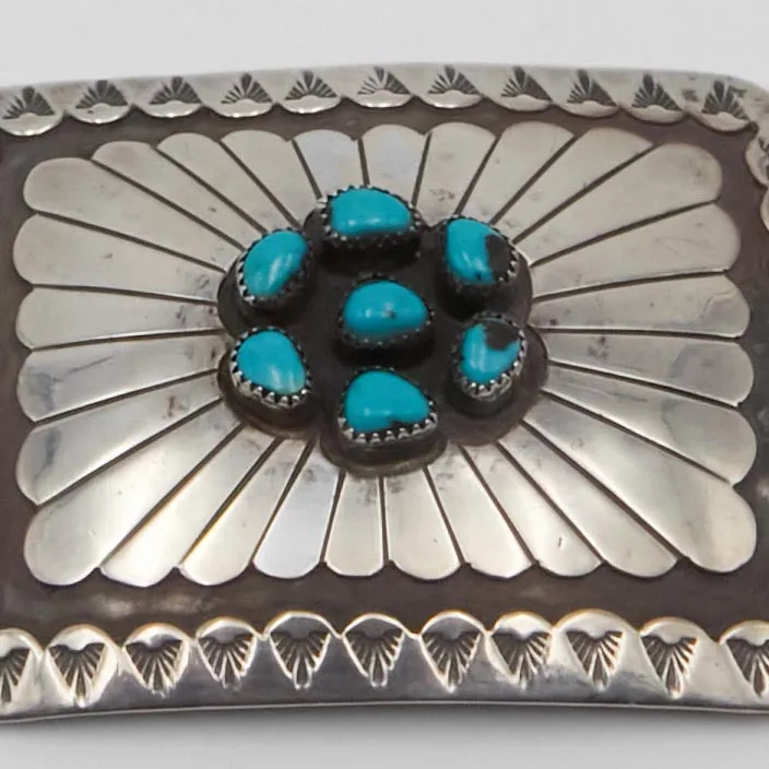 Vintage Jewelry Turquoise Square Belt Buckle sold by DeeCee style product image thumbnail 2