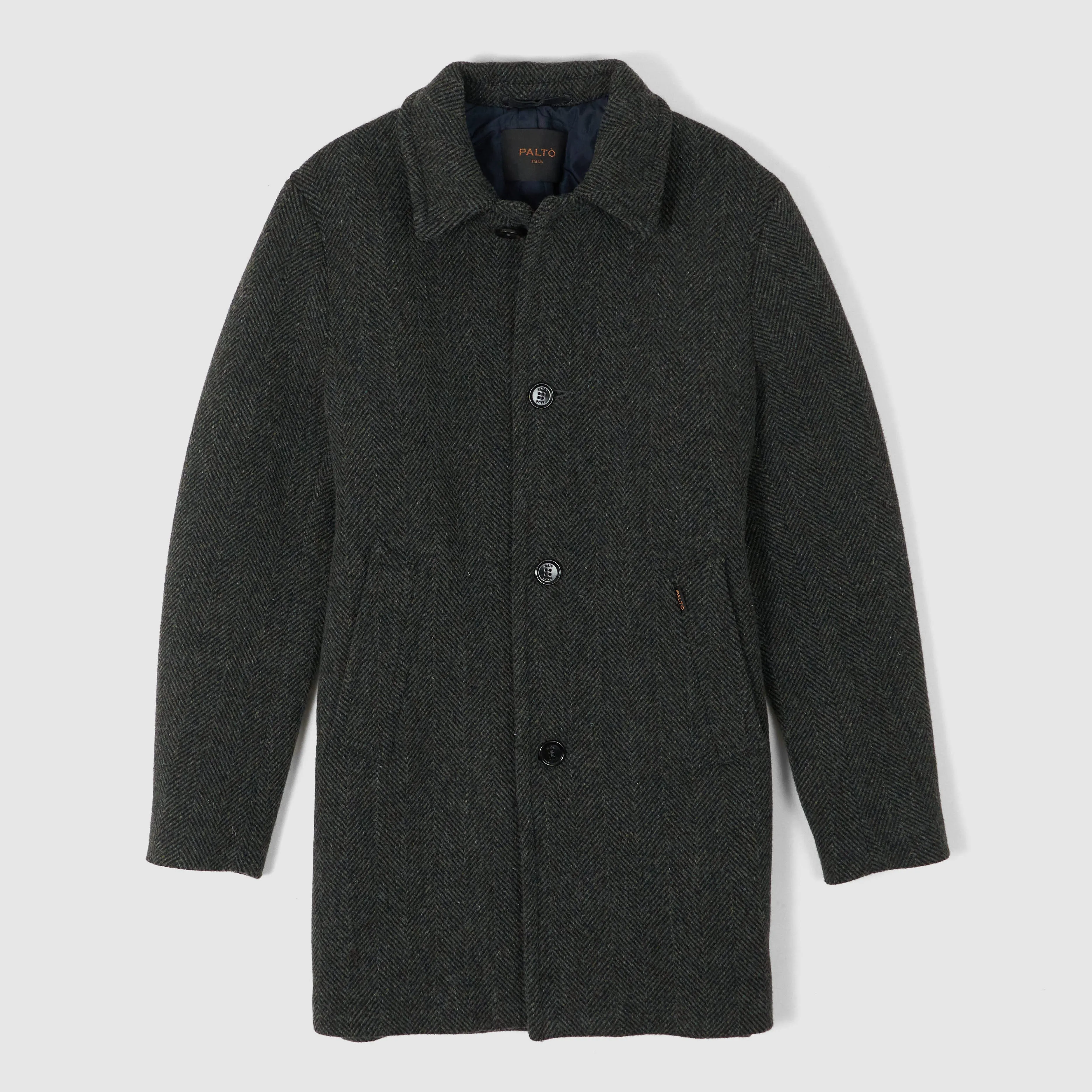 Palto Alfredo British Herringbone Wool Coat sold by DeeCee style