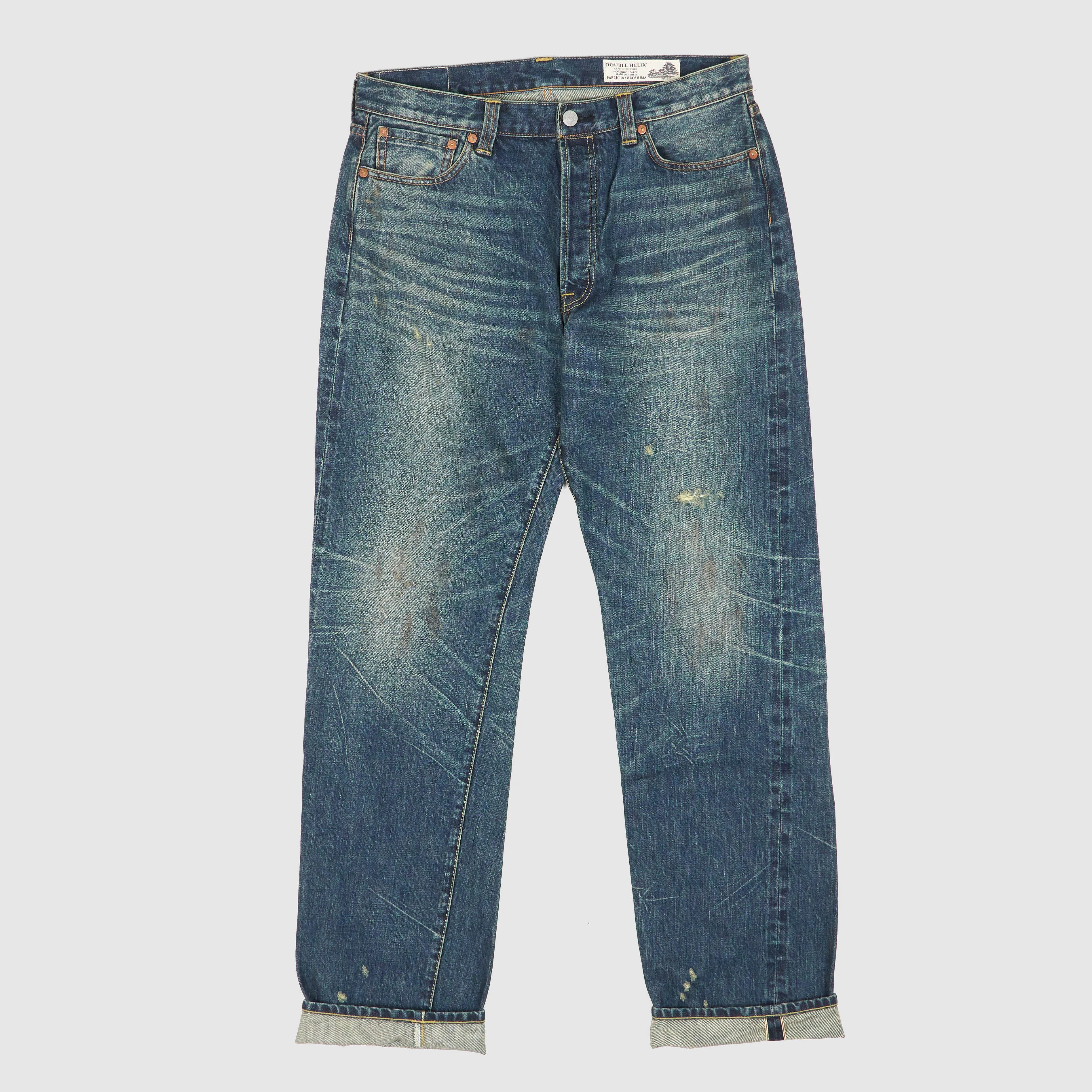 Double Helix 5-Pocket Straight Leg Jeans Hard Washed sold by DeeCee style
