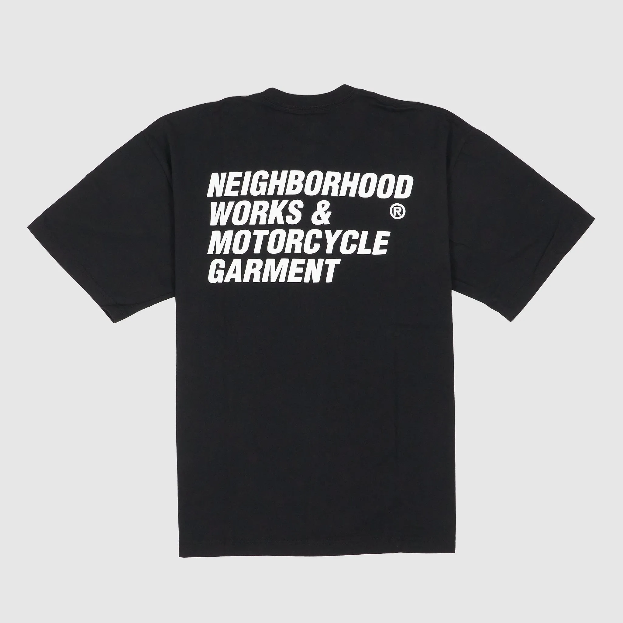 Neighborhood Short Sleeve Motorcycle Garment Back Print Crew Neck T-Shirt sold by DeeCee style