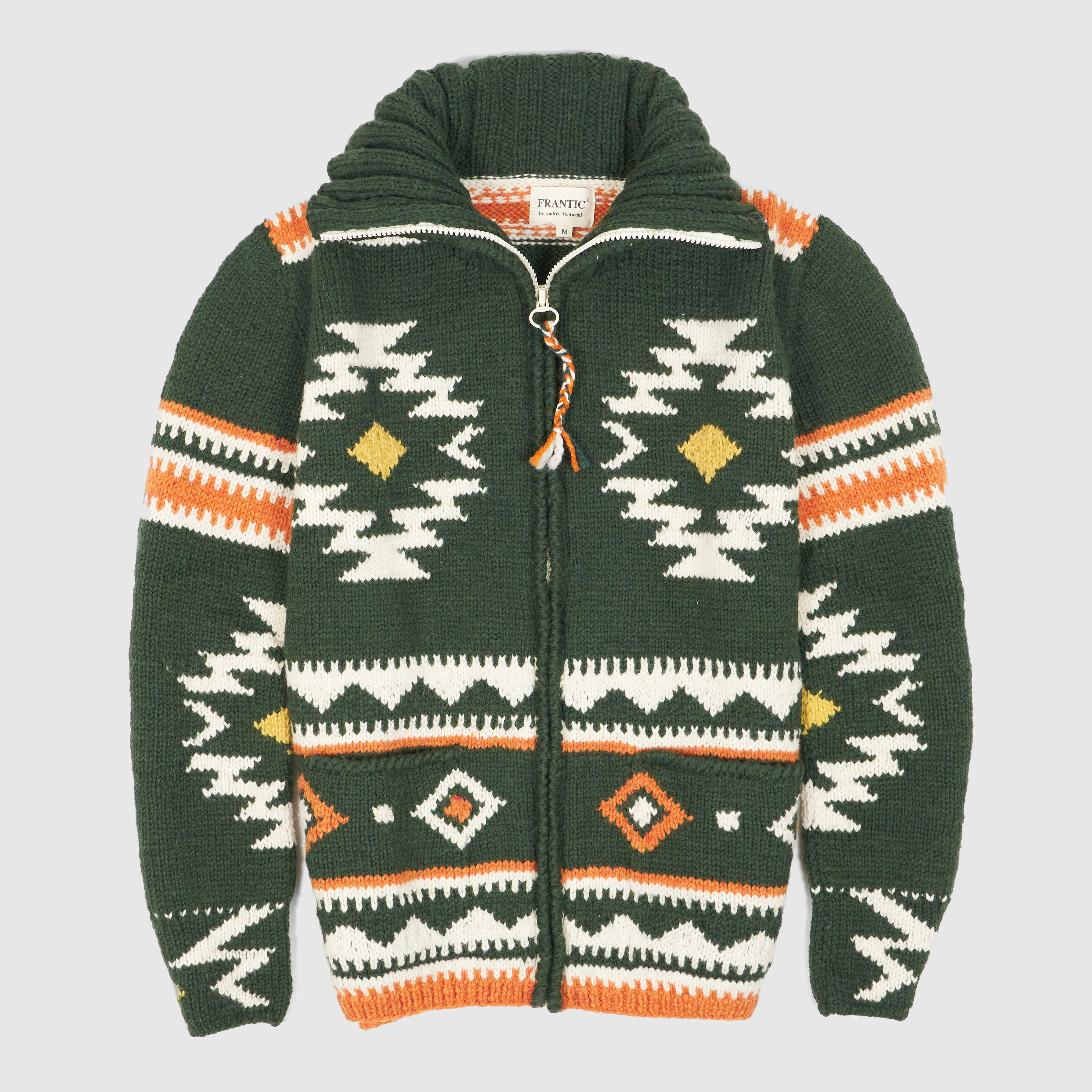 Frantic Hand Knitted Full Zip Cardigan sold by DeeCee style