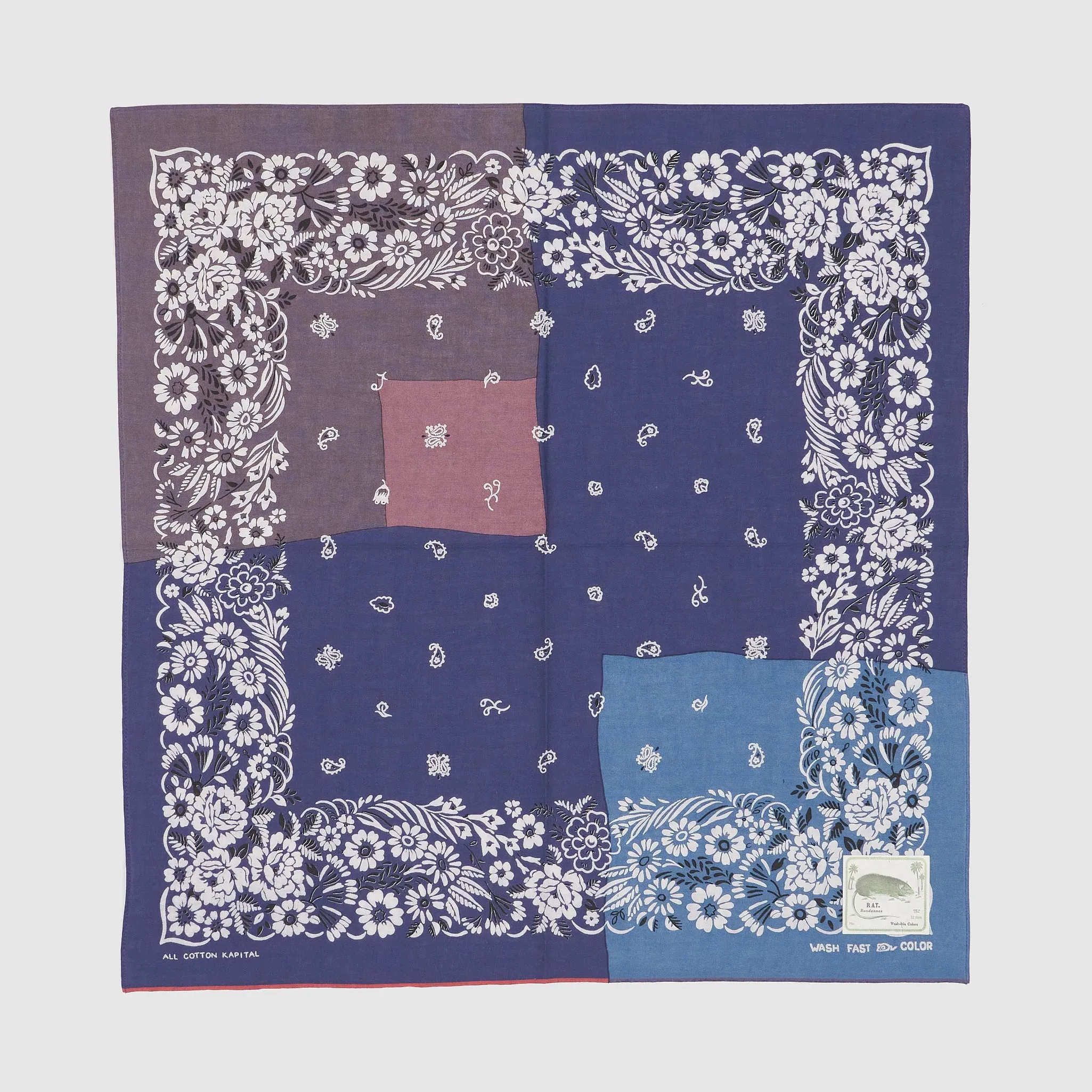 Kapital Fast Color Flower Printed Cotton Bandana sold by DeeCee style